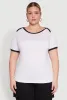 Plus Size Contrast Trim Short Sleeve Top sold by Rainbow