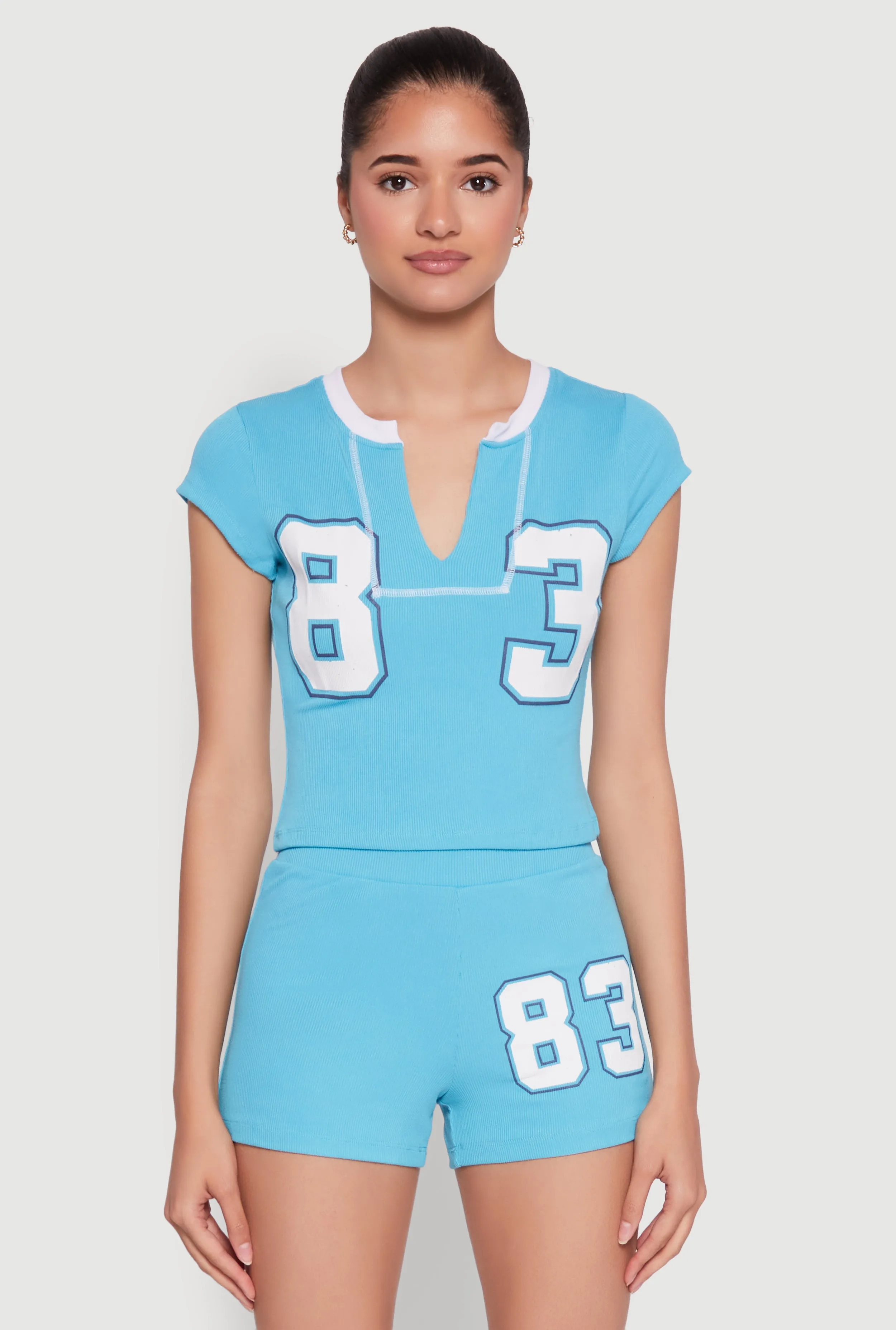 83 Notch Neck Top sold by Rainbow