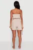 Tie Waist Belted Striped Strapless Cargo Romper sold by Rainbow
