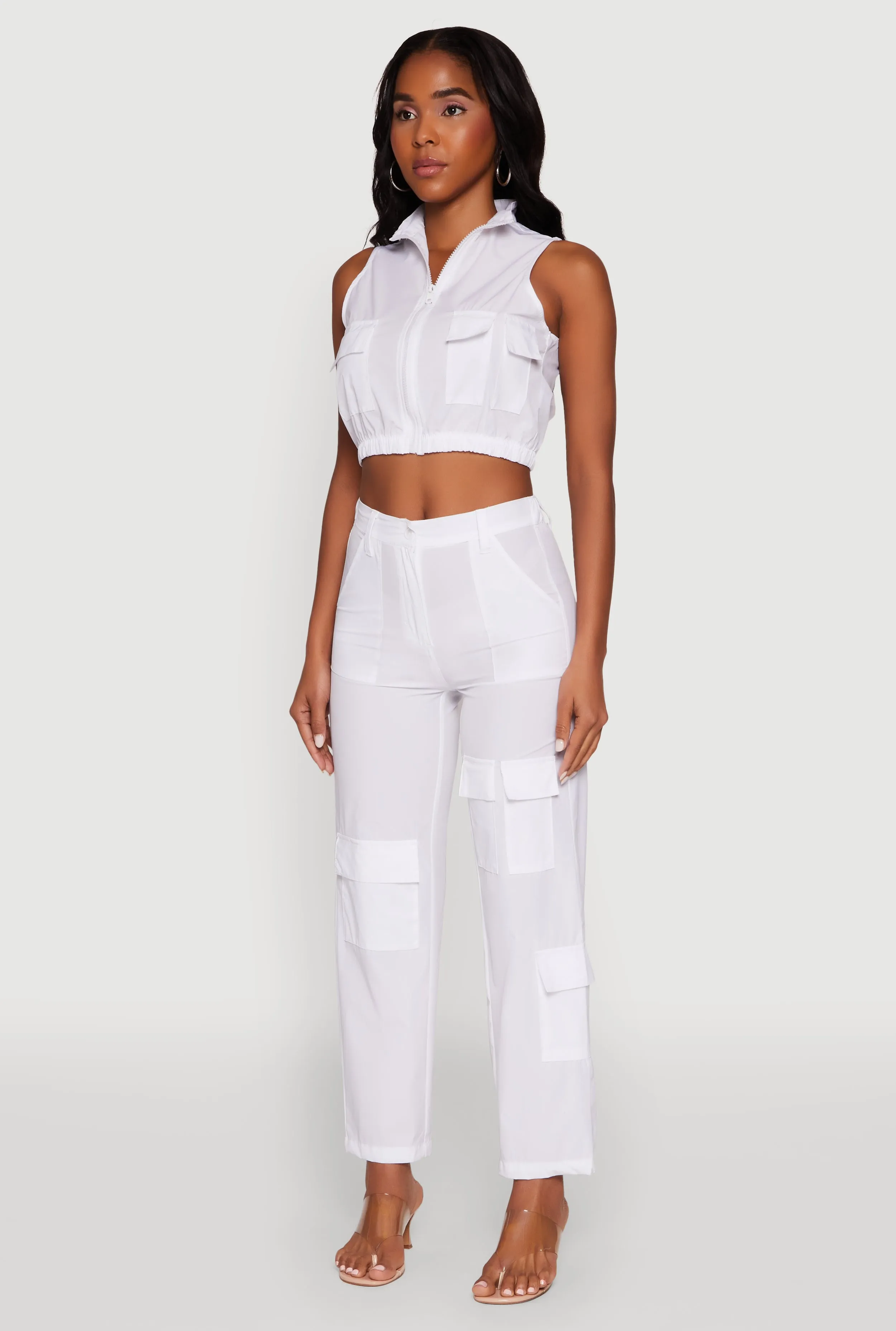 Cargo Pocket Zip Front Windbreaker Vest sold by Rainbow product image thumbnail 5