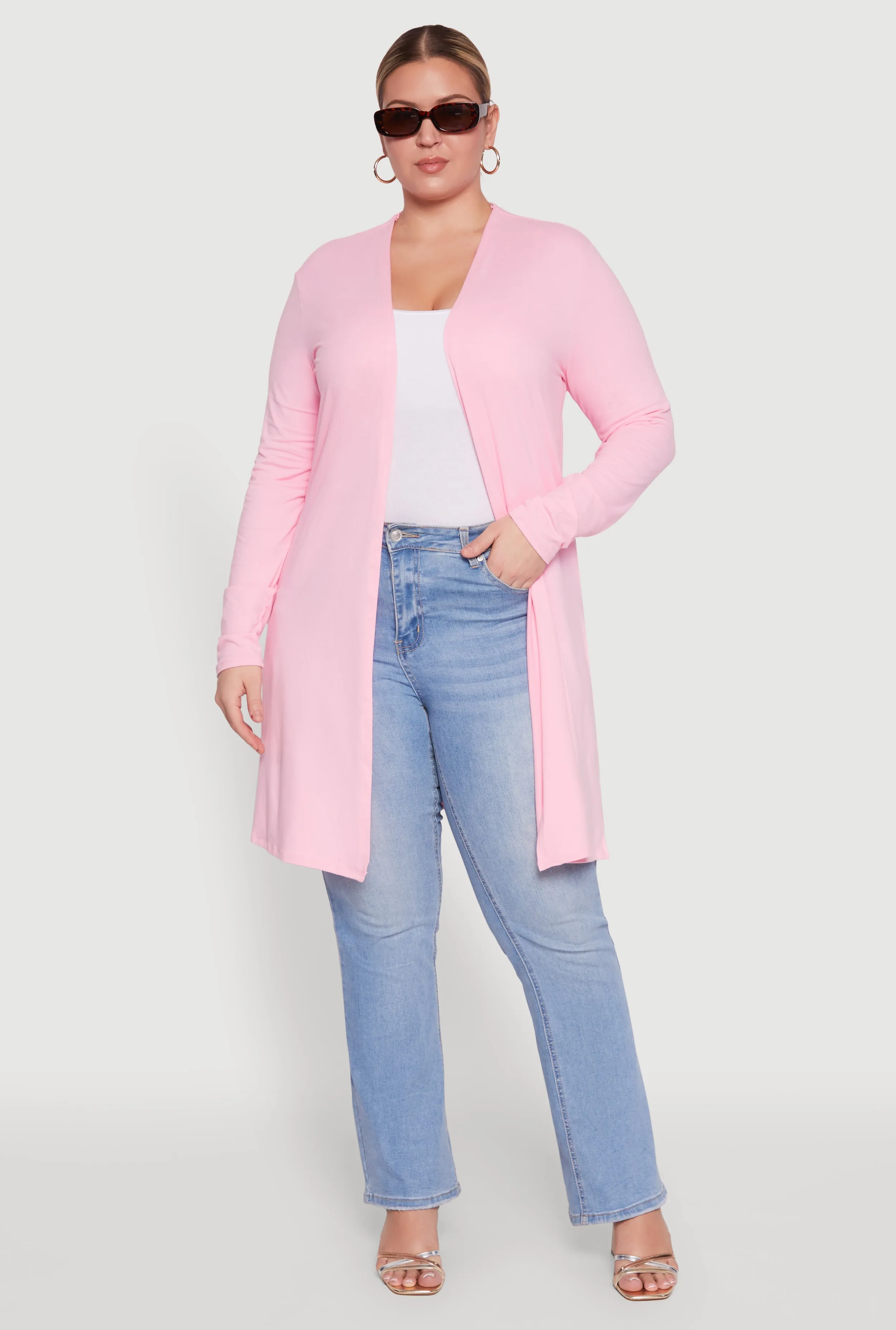 Plus Size Soft Knit Long Sleeve Duster sold by Rainbow
