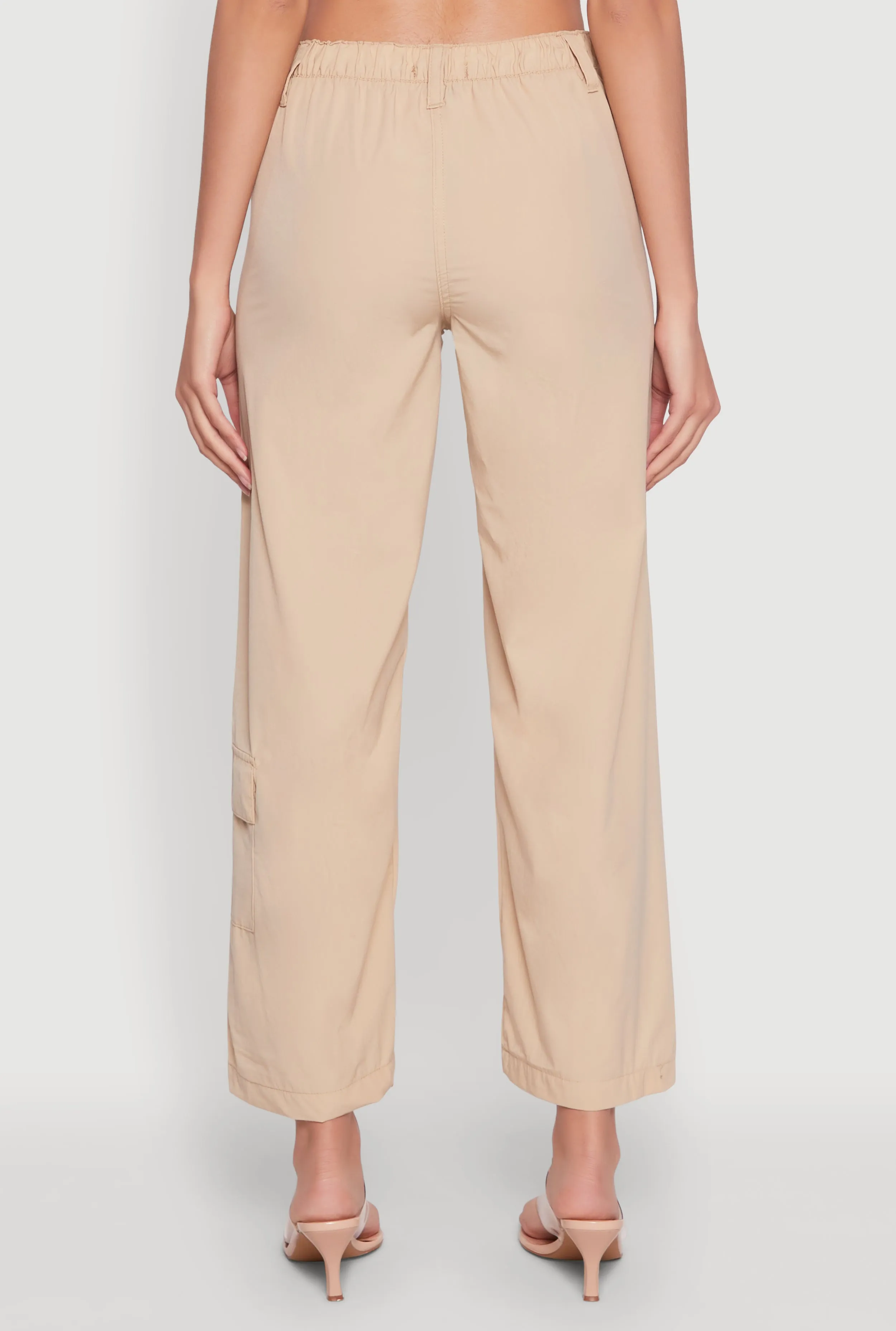 High Waisted Wide Leg Stretch Cargo Pants sold by Rainbow product image thumbnail 5