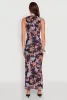 Haute Monde Side Ruched Floral Mesh Dress sold by Rainbow