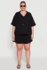 Plus Size Gauze Knit Short Sleeve Shirt sold by Rainbow