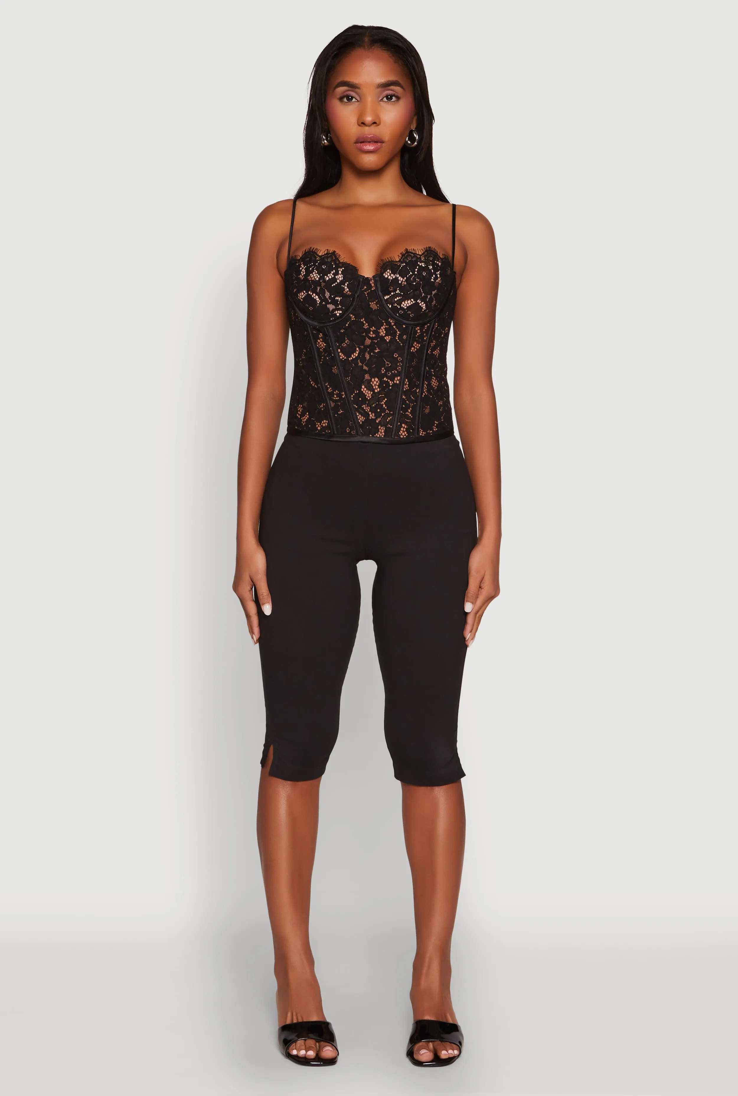 Lace Zip Back Bustier Top sold by Rainbow