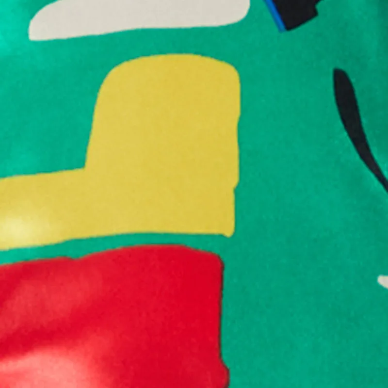 Satin Geometric Print High Waisted Shorts sold by Rainbow product image thumbnail 4