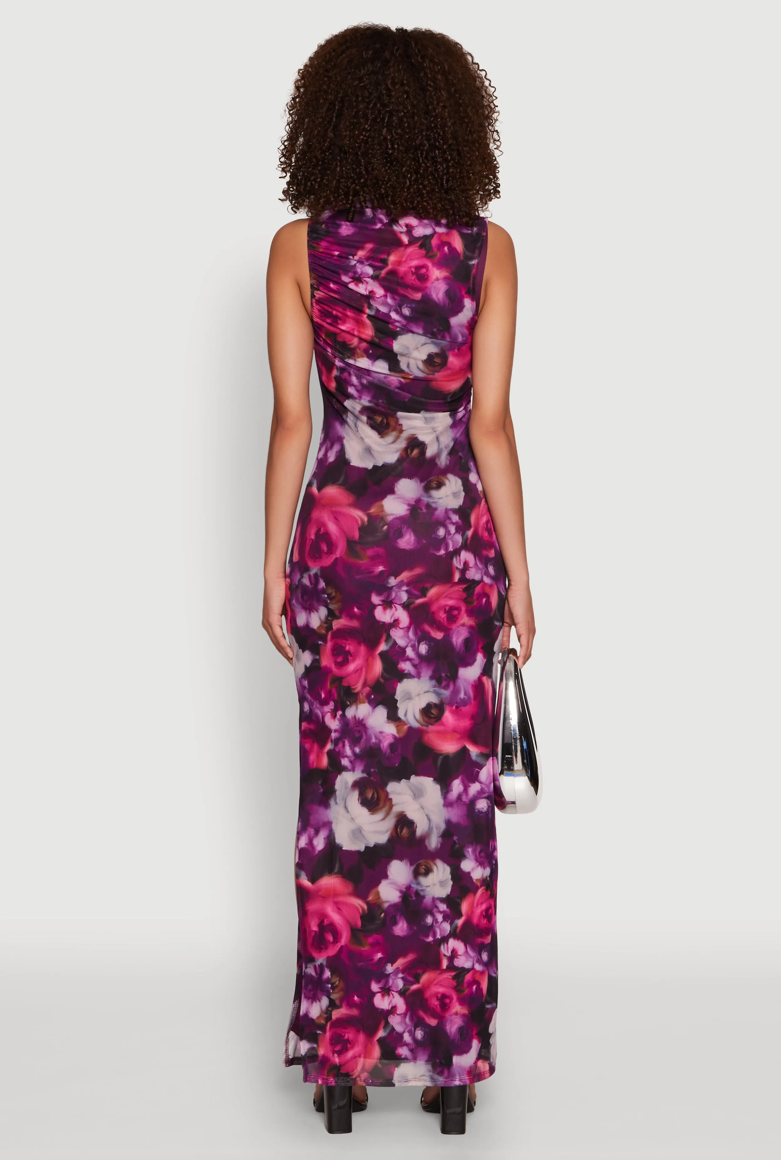 Haute Monde Side Ruched Floral Mesh Dress sold by Rainbow product image thumbnail 5