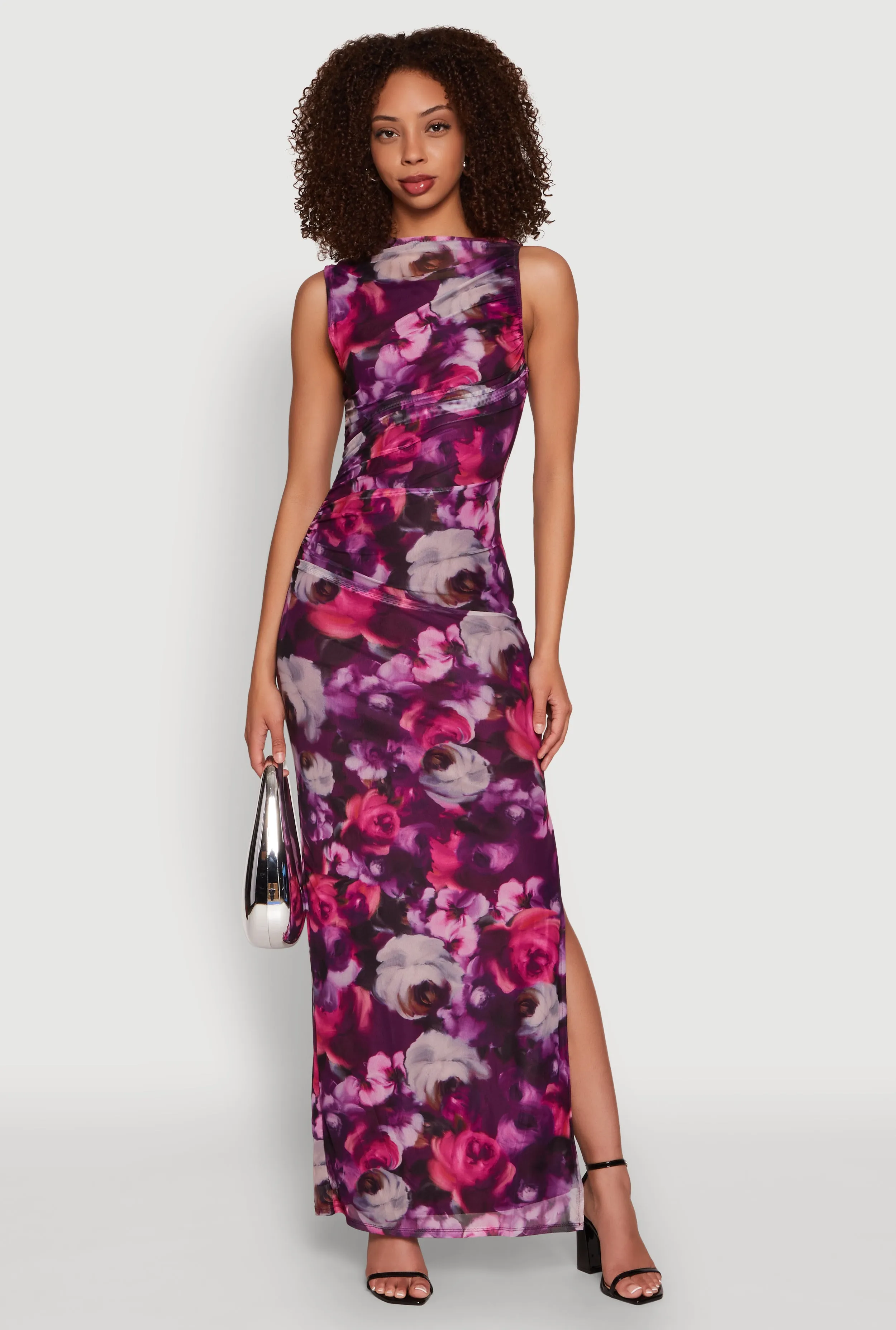 Haute Monde Side Ruched Floral Mesh Dress sold by Rainbow product image thumbnail 2