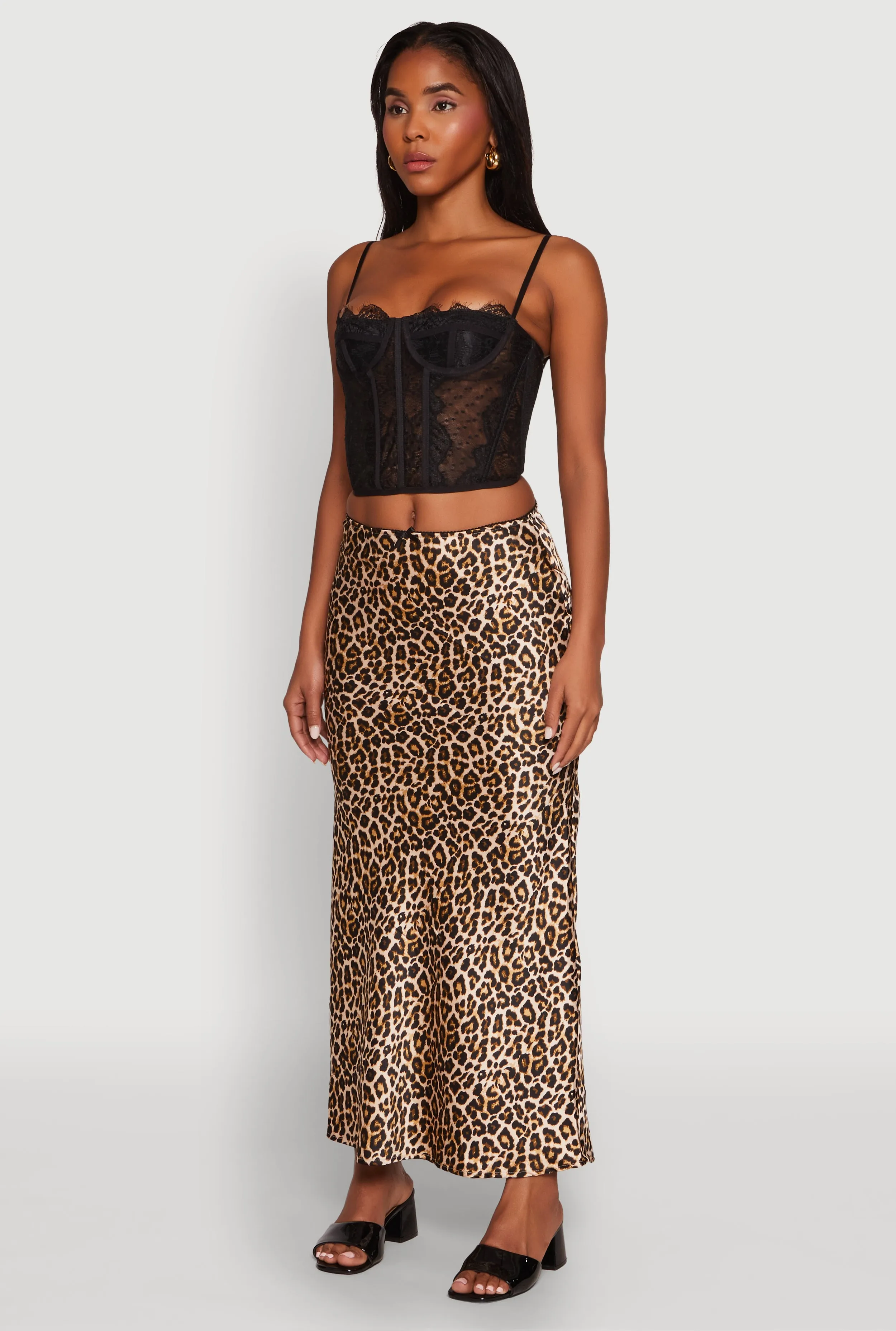 Chic Sheer Lace Cropped Bustier Top with Sweetheart Neckline sold by Rainbow product image thumbnail 5