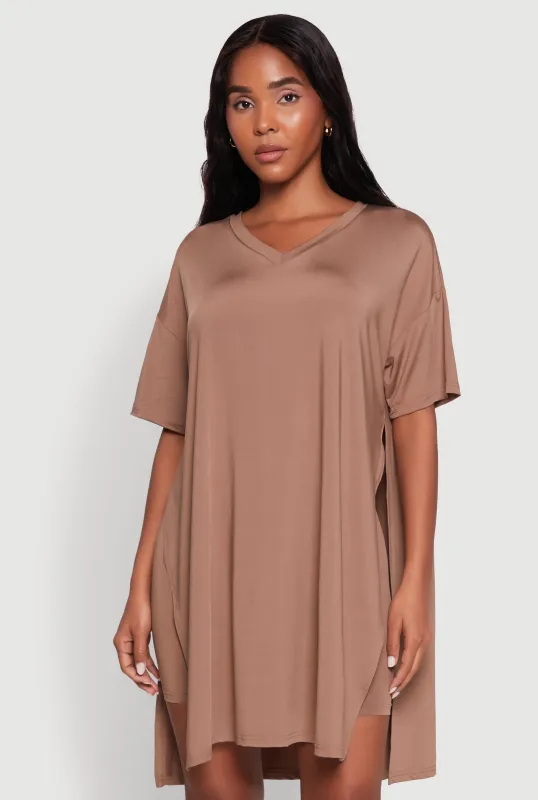 Daisy Short Sleeve Side Slit Oversized Tee sold by Rainbow