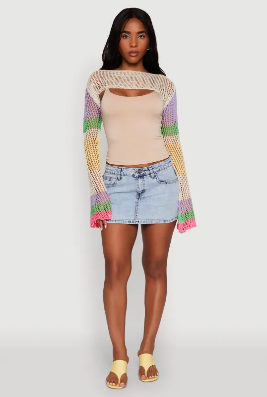 Crochet Bell Sleeve Shrug sold by Rainbow