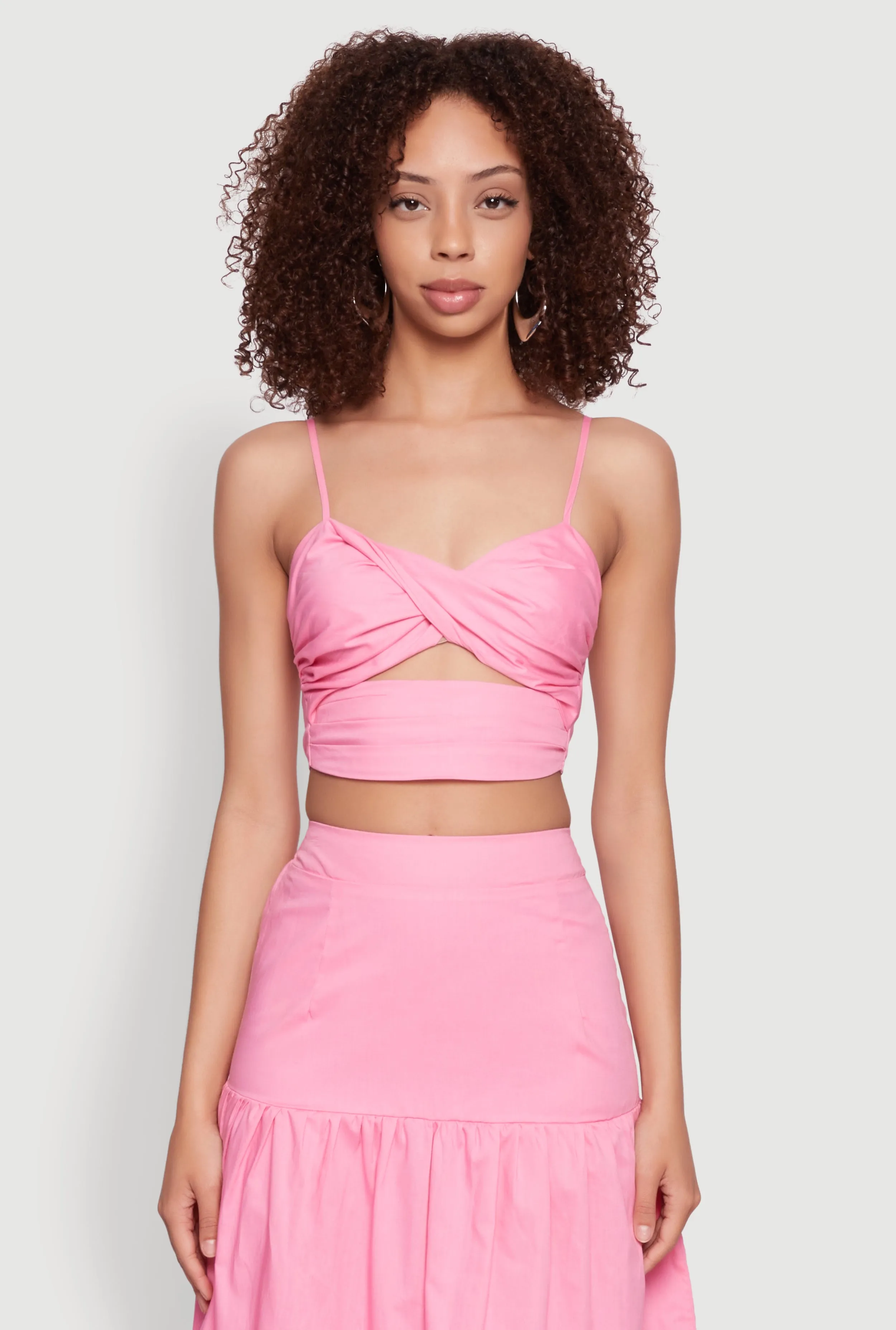 Twist Front Zip Back Cropped Cami sold by Rainbow