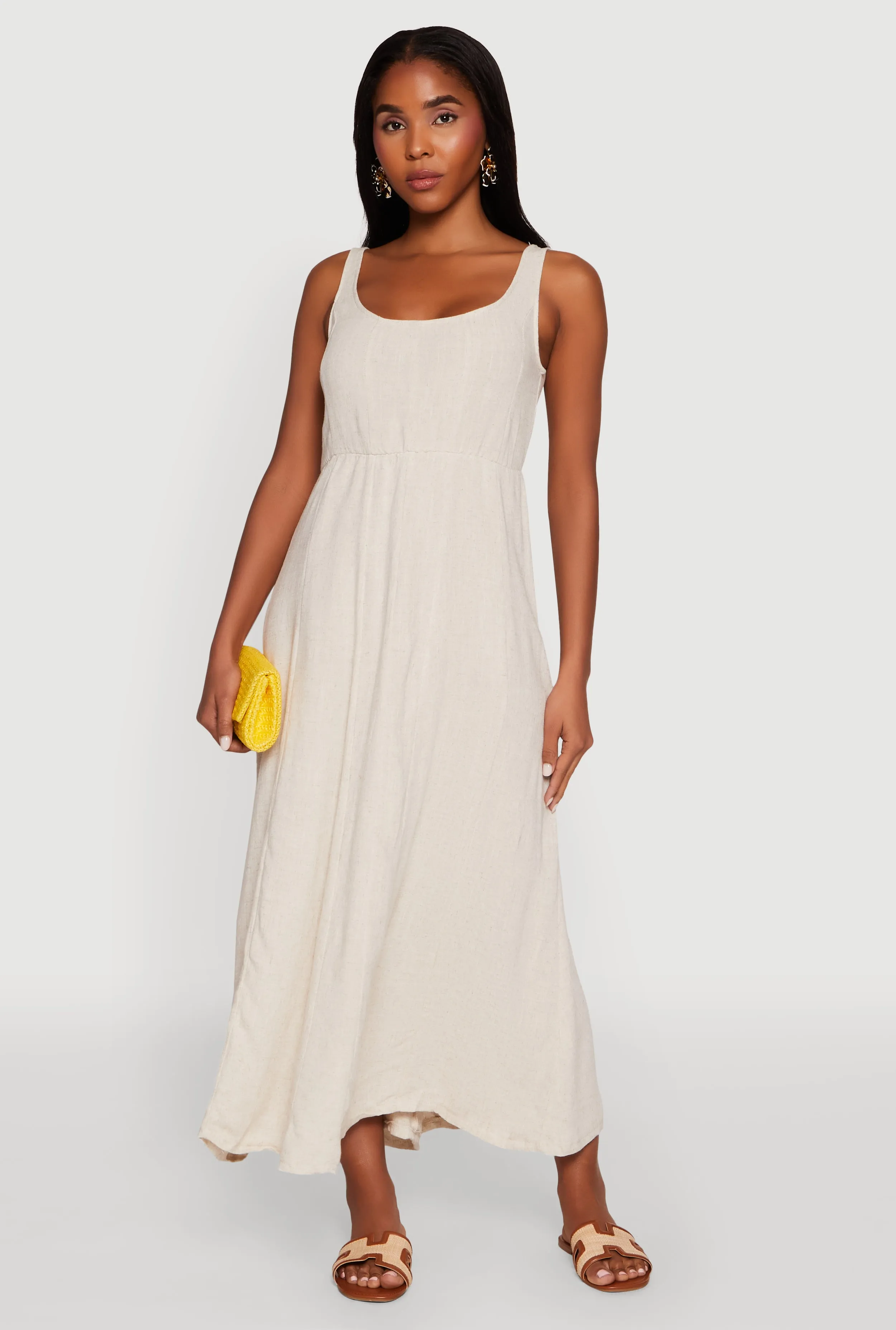 Linen Smocked Back Tank Dress sold by Rainbow product image thumbnail 2