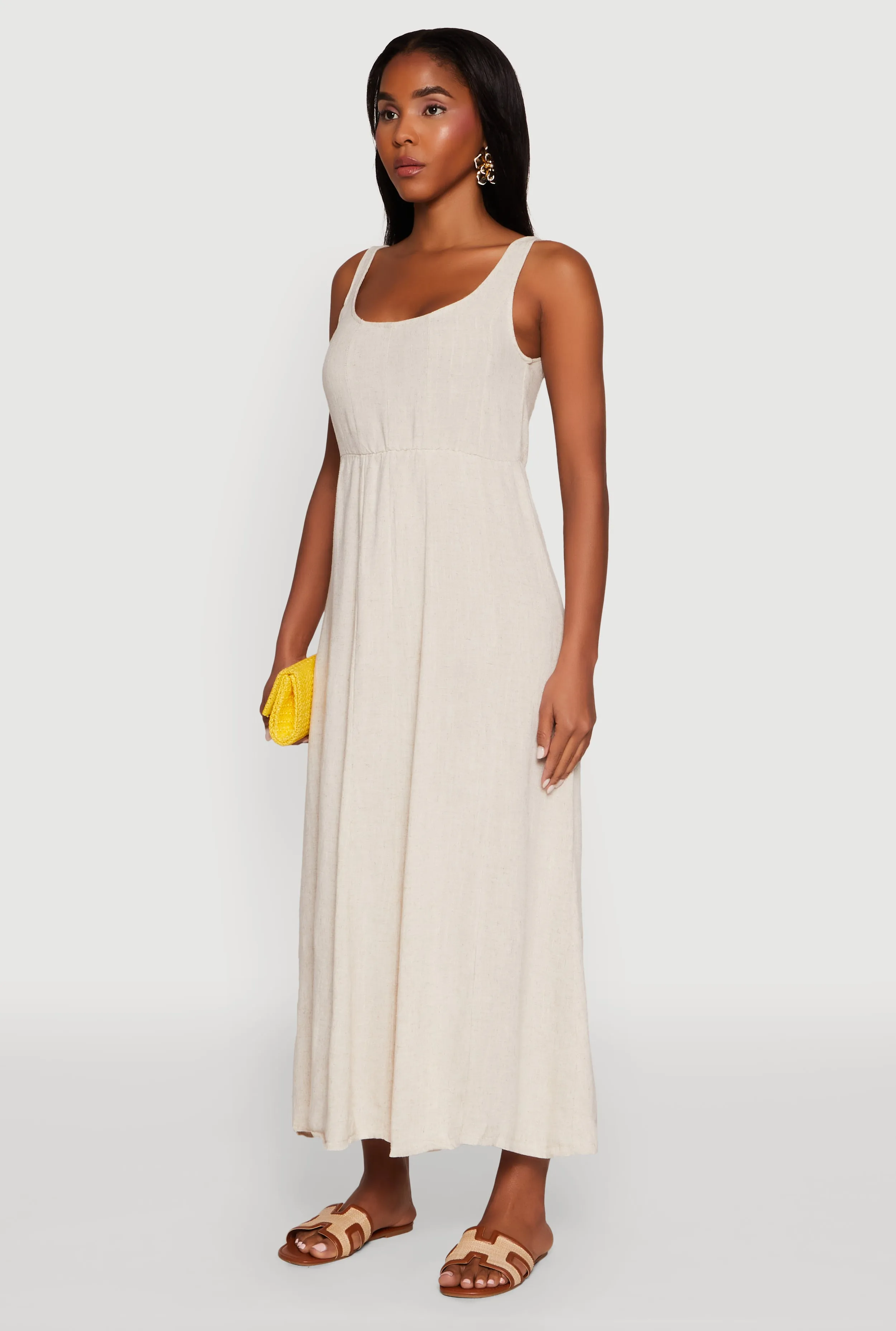 Linen Smocked Back Tank Dress sold by Rainbow product image thumbnail 3