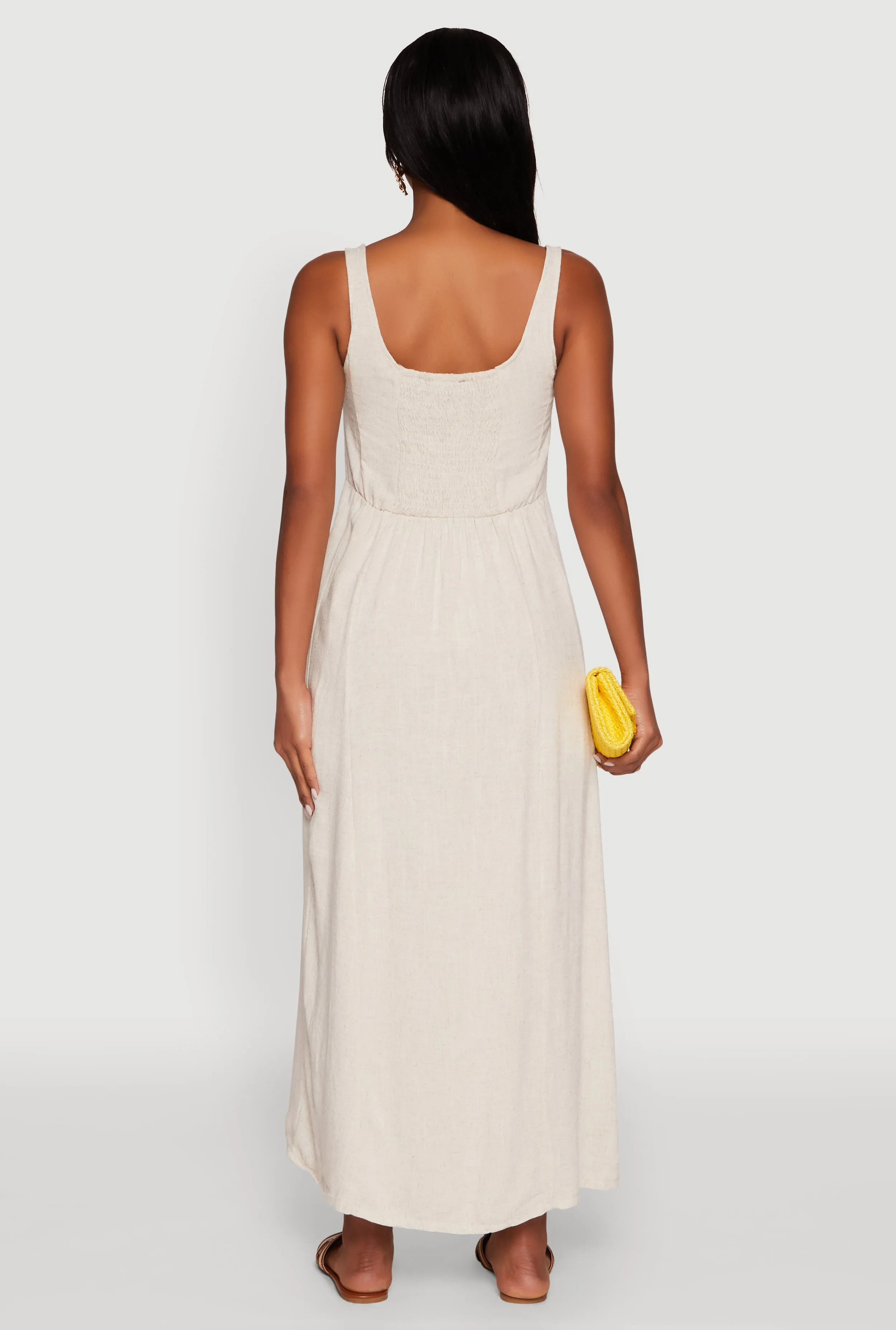 Linen Smocked Back Tank Dress sold by Rainbow product image thumbnail 5