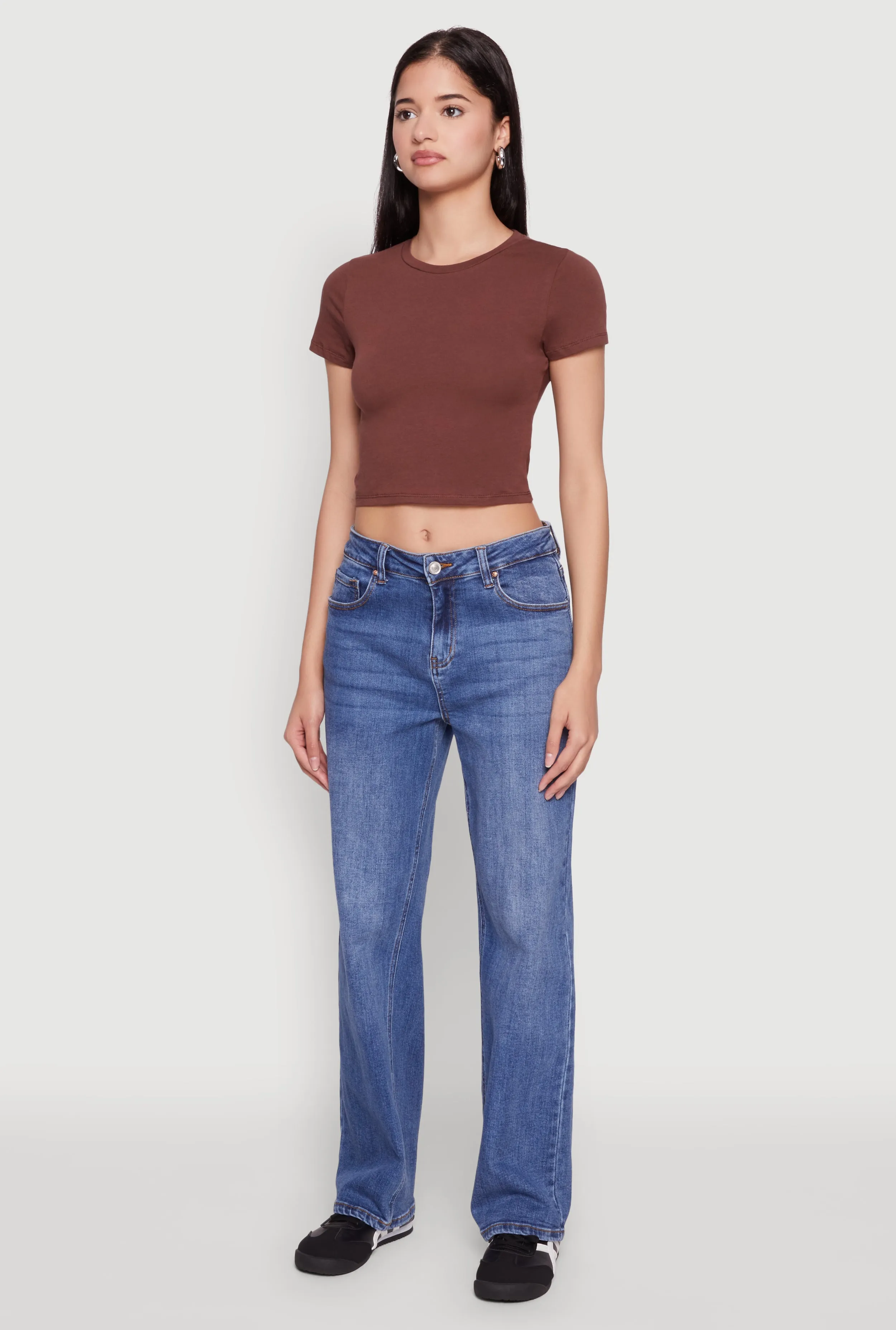 Cropped Short Sleeve Crew Neck Tee sold by Rainbow product image thumbnail 5