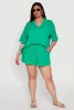 Plus Size Gauze Knit Short Sleeve Shirt sold by Rainbow