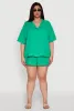 Plus Size Gauze Knit Short Sleeve Shirt sold by Rainbow