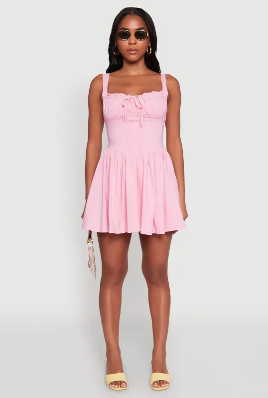 Pleated Corset Mini Dress sold by Rainbow