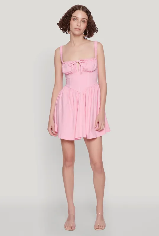 Iris Lace Up Back Corset Skater Dress sold by Rainbow