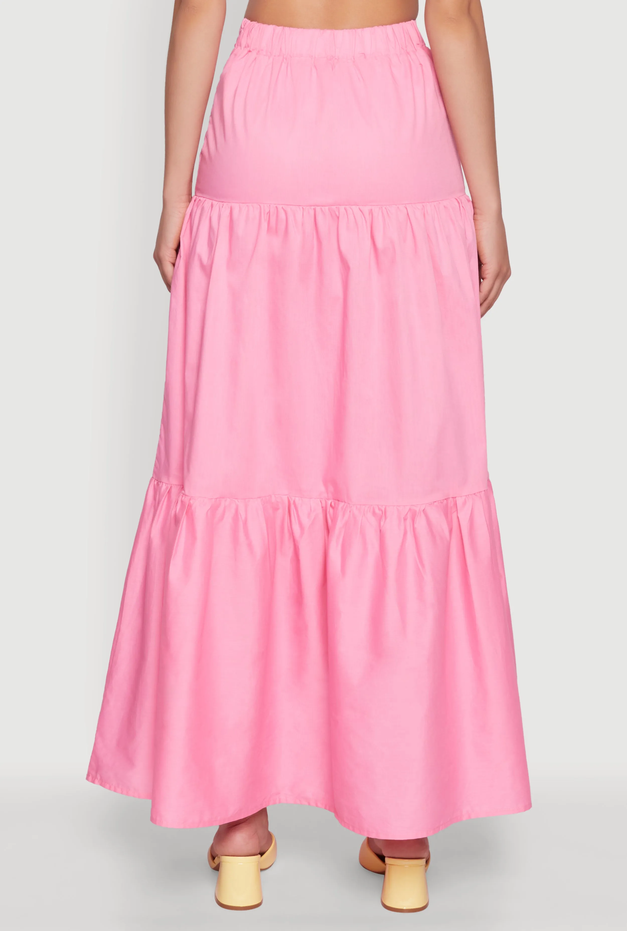 Poplin High Waist Tiered Maxi Skirt sold by Rainbow product image thumbnail 5