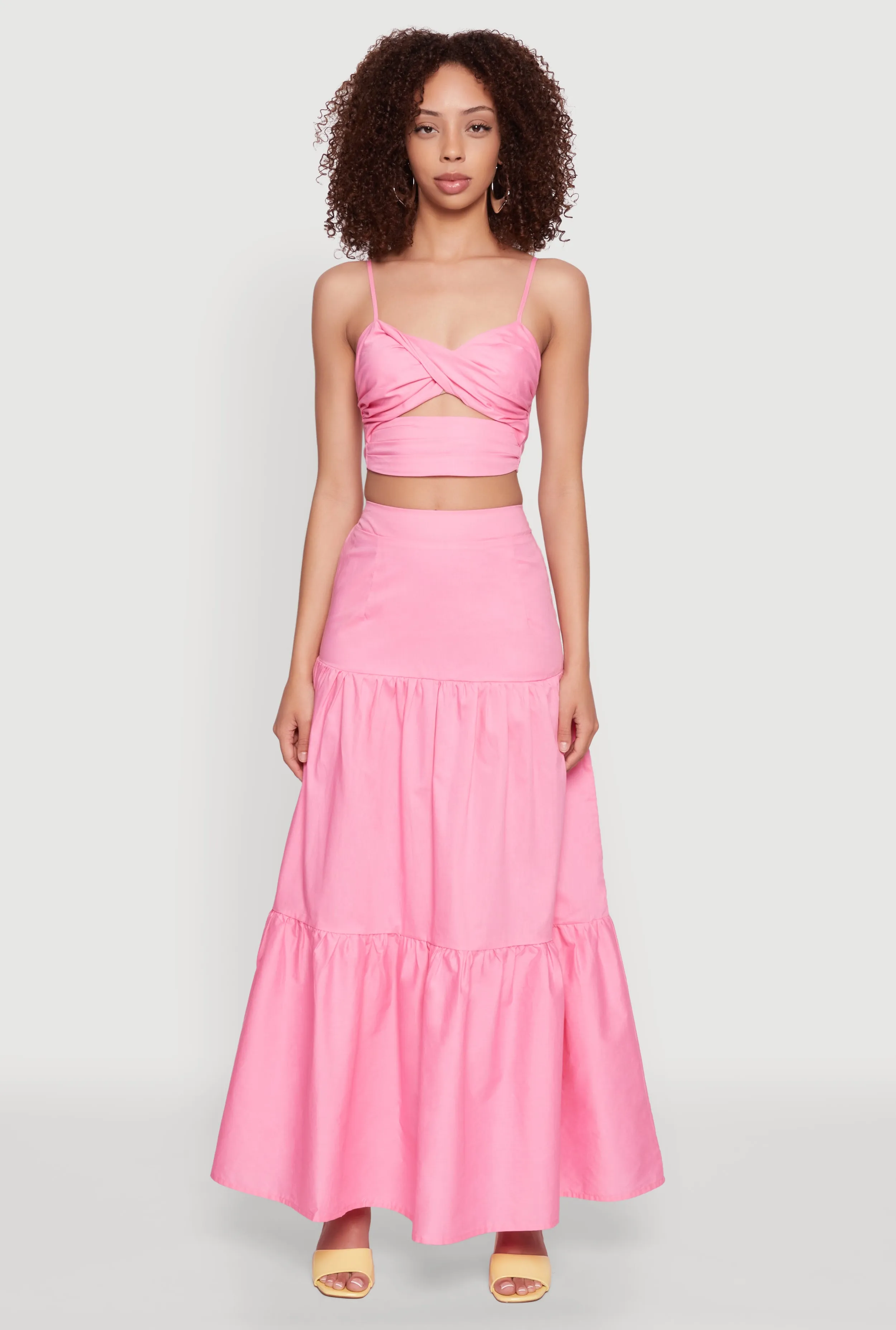 Poplin High Waist Tiered Maxi Skirt sold by Rainbow product image thumbnail 2