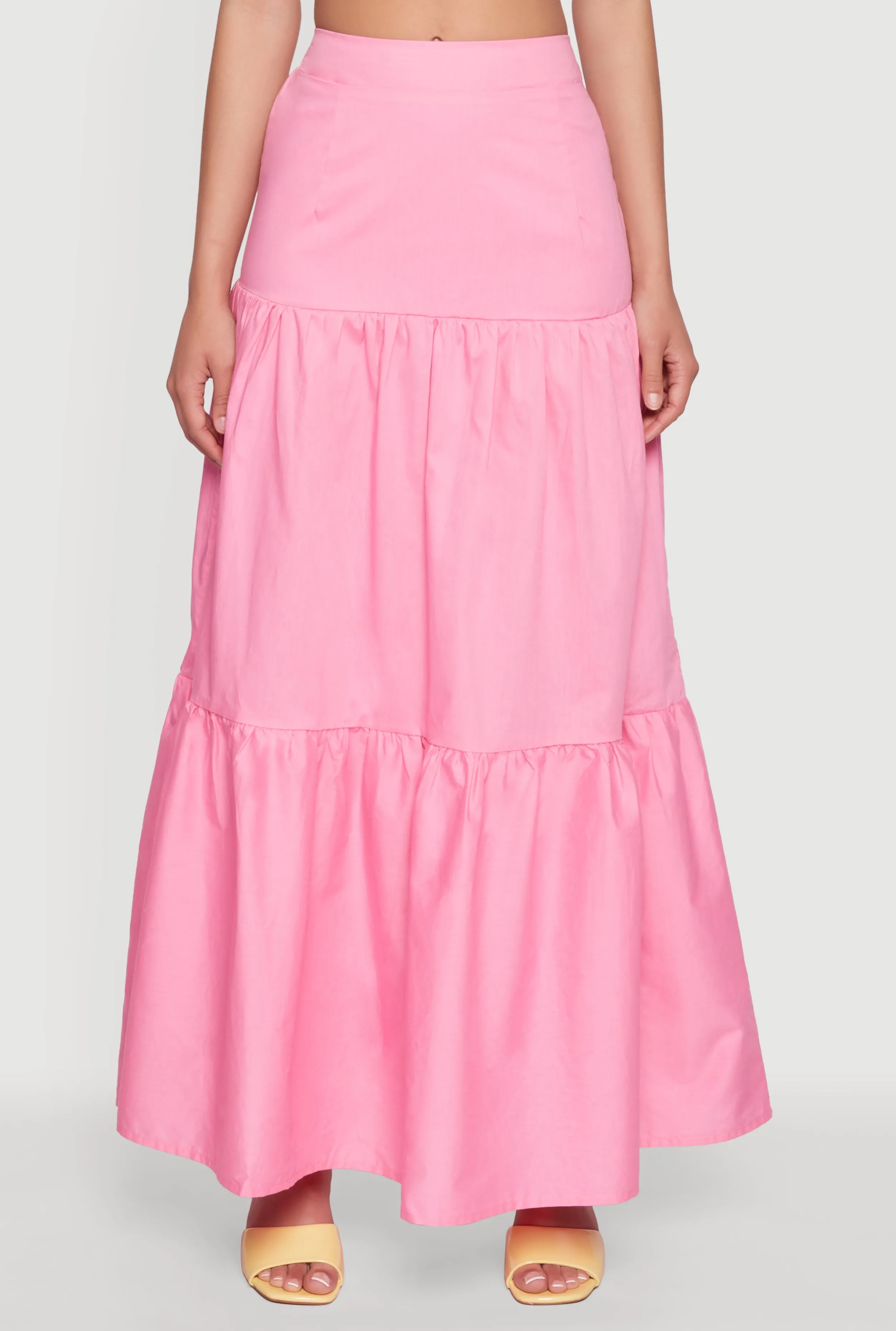Poplin High Waist Tiered Maxi Skirt sold by Rainbow product image thumbnail 3