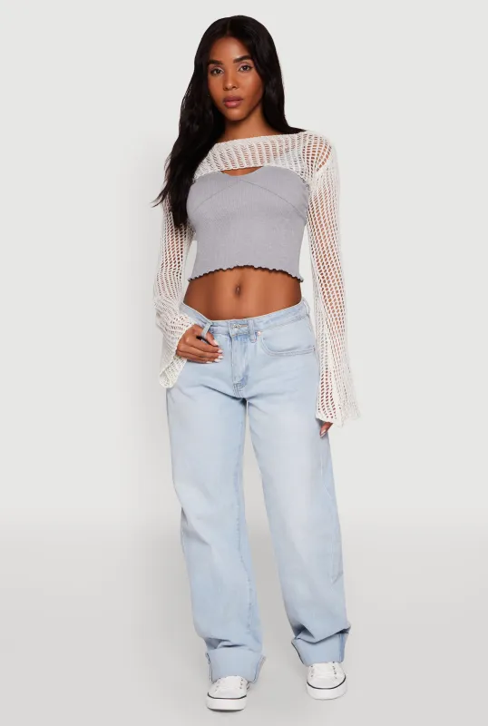 Crochet Bell Sleeve Shrug sold by Rainbow