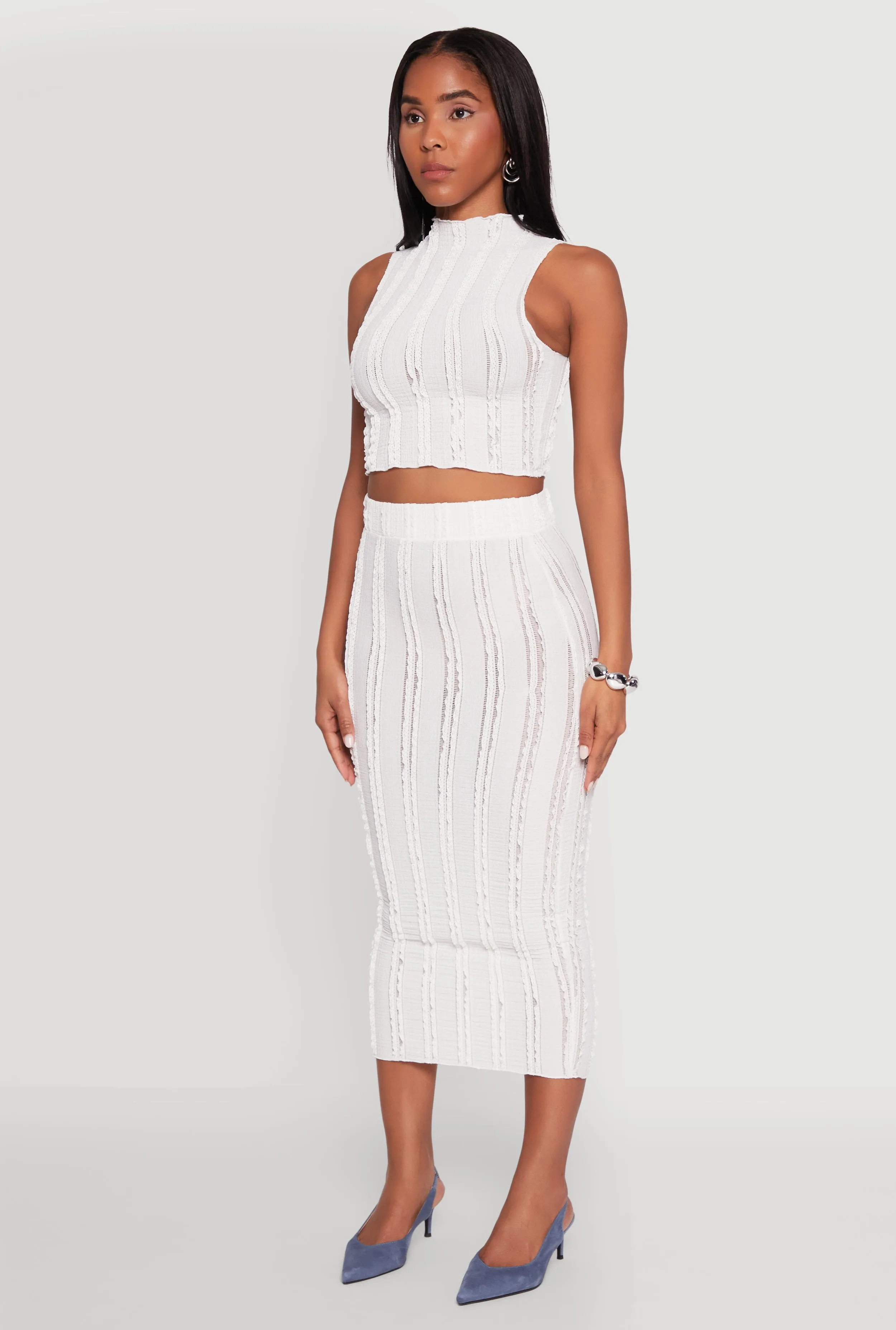 Textured Knit Cropped Tank Top sold by Rainbow product image thumbnail 5