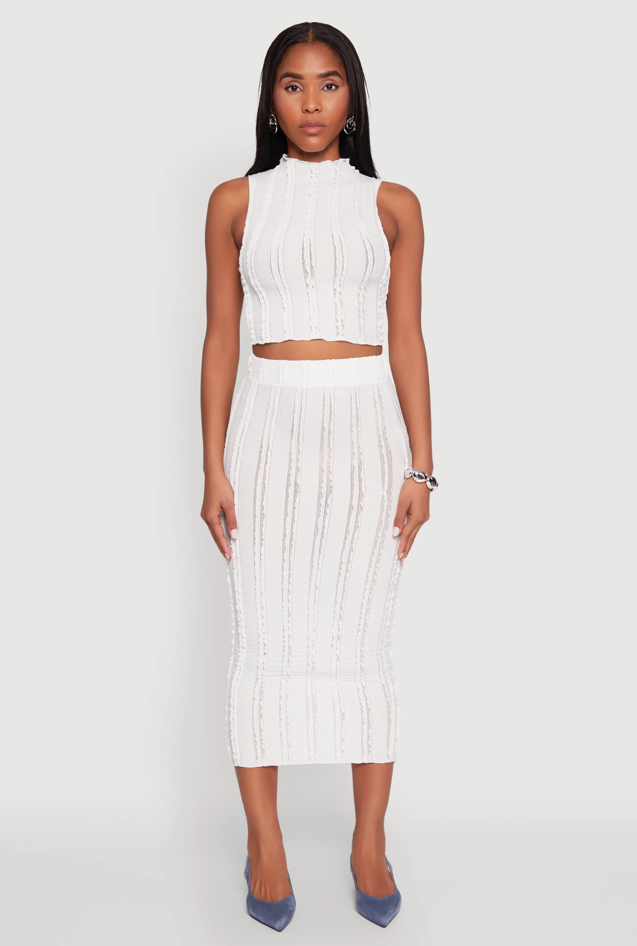 Textured Knit Cropped Tank Top sold by Rainbow product image thumbnail 3