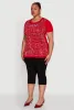 Plus Size Soft Knit Greek Key Rhinestone T Shirt sold by Rainbow