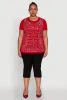 Plus Size Soft Knit Greek Key Rhinestone T Shirt sold by Rainbow