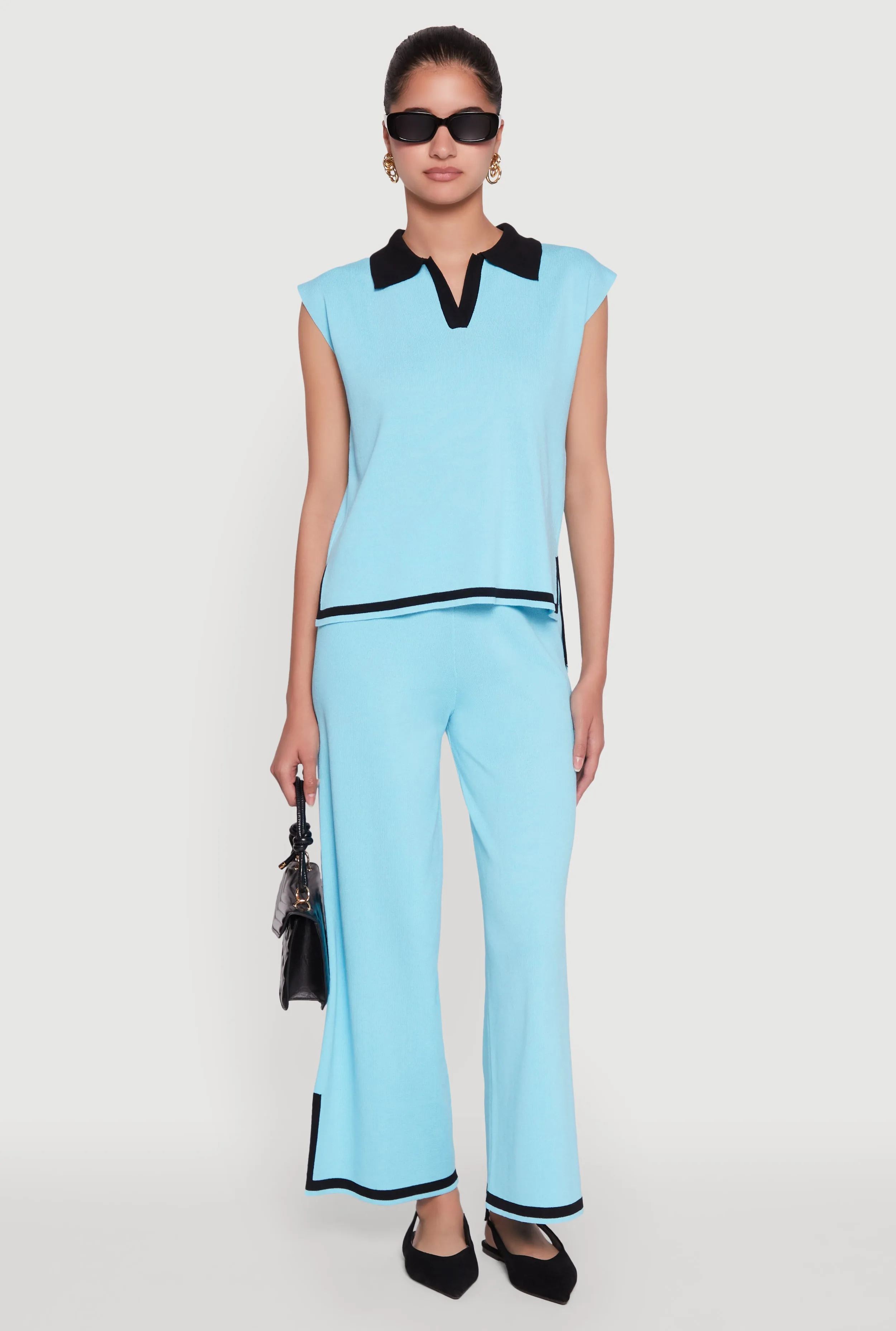 Daisy Contrast Trim Wide Leg Pants sold by Rainbow product image thumbnail 2