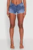 Madden Girl Frayed Hem Denim Booty Shorts sold by Rainbow