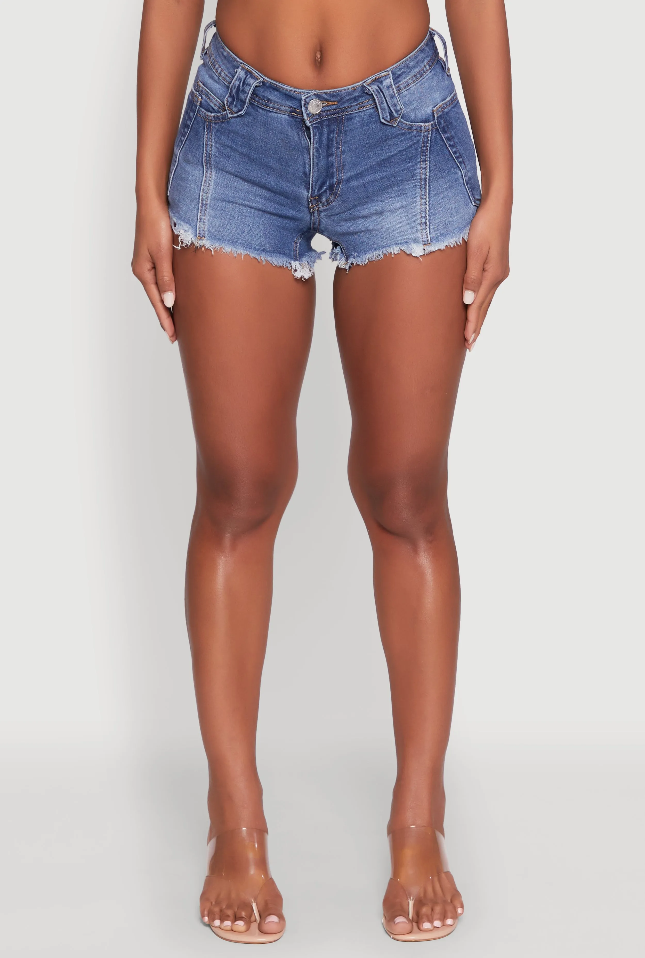 Madden Girl Frayed Hem Denim Booty Shorts sold by Rainbow product image thumbnail 5