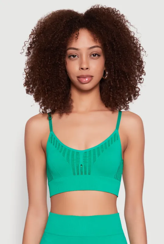 Seamless Laser Cut Cami Crop Top sold by Rainbow