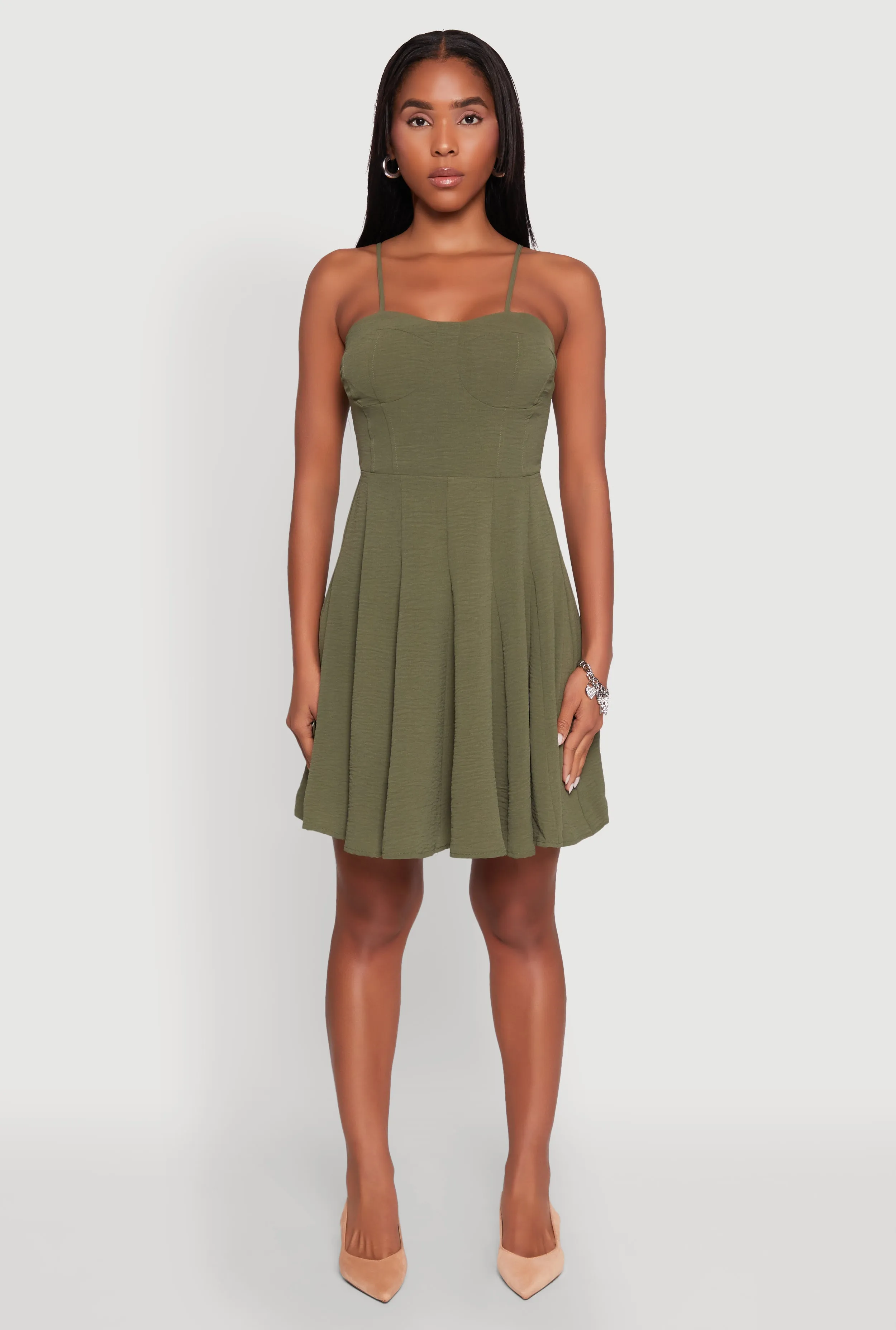 Airy Bustier Pleated Skater Dress sold by Rainbow product image thumbnail 2