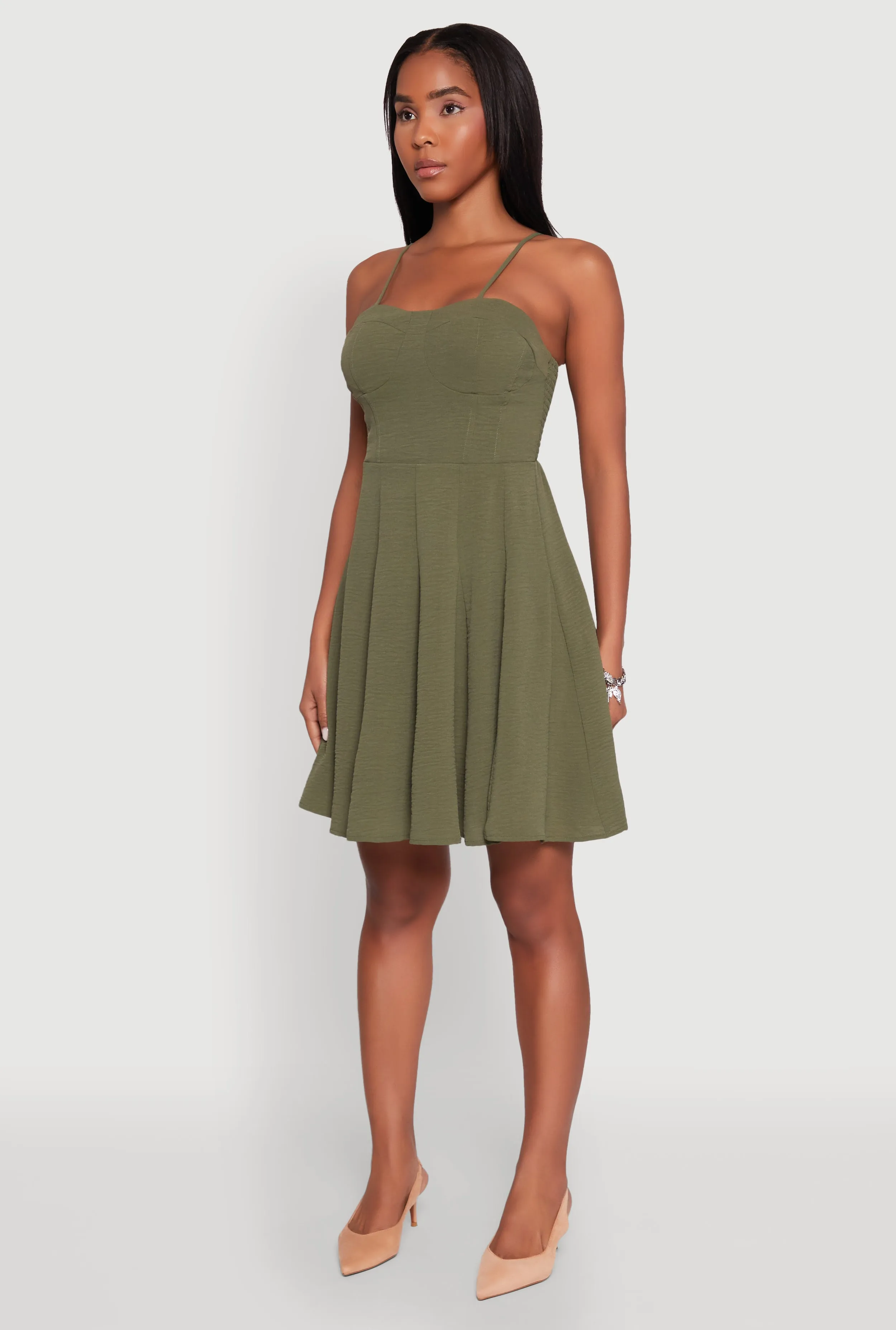 Airy Bustier Pleated Skater Dress sold by Rainbow product image thumbnail 3