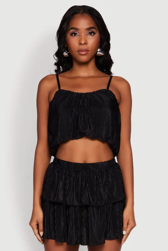 Plisse Cropped Cami sold by Rainbow