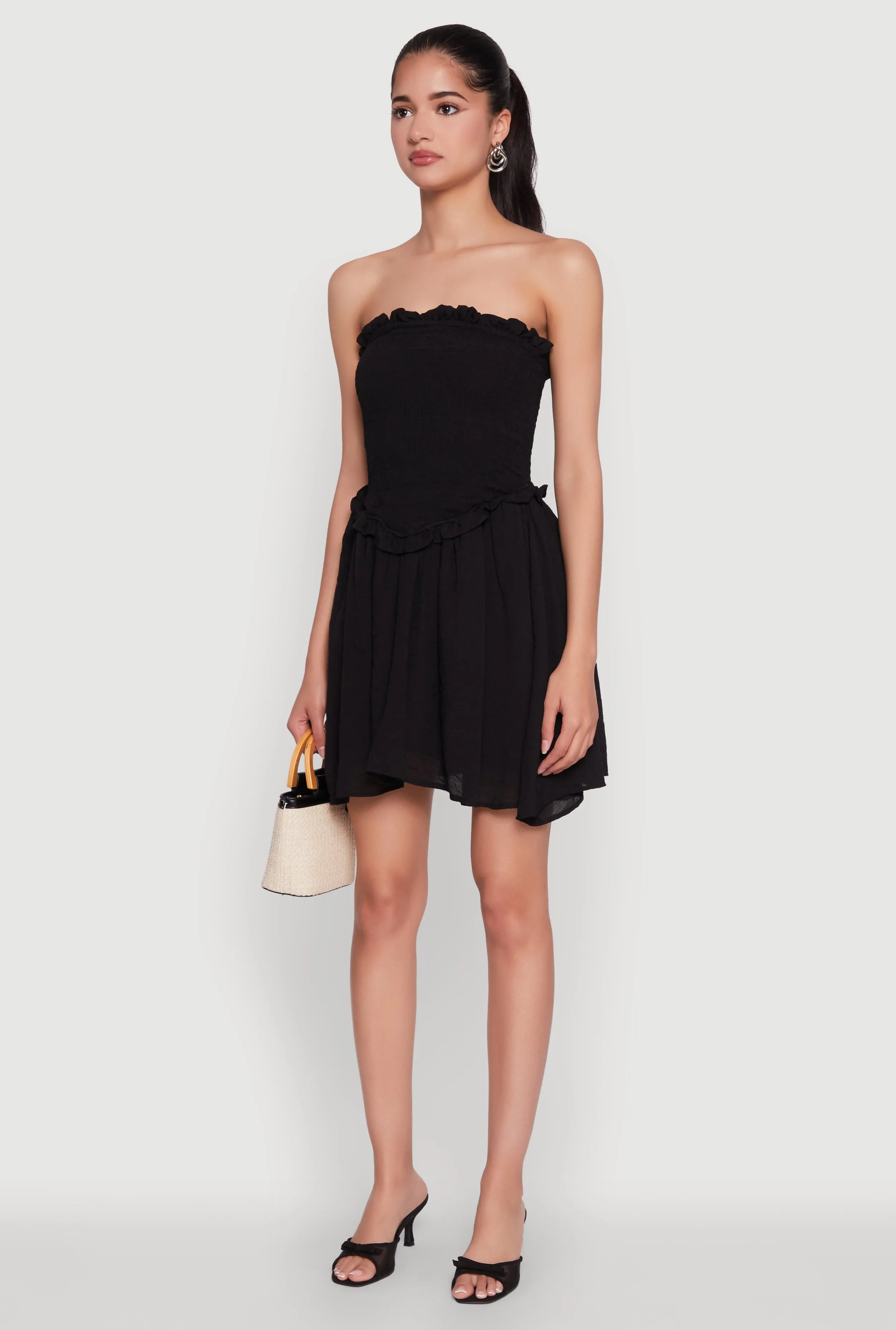 Gauze Knit Smocked Mini Dress sold by Rainbow product image thumbnail 3