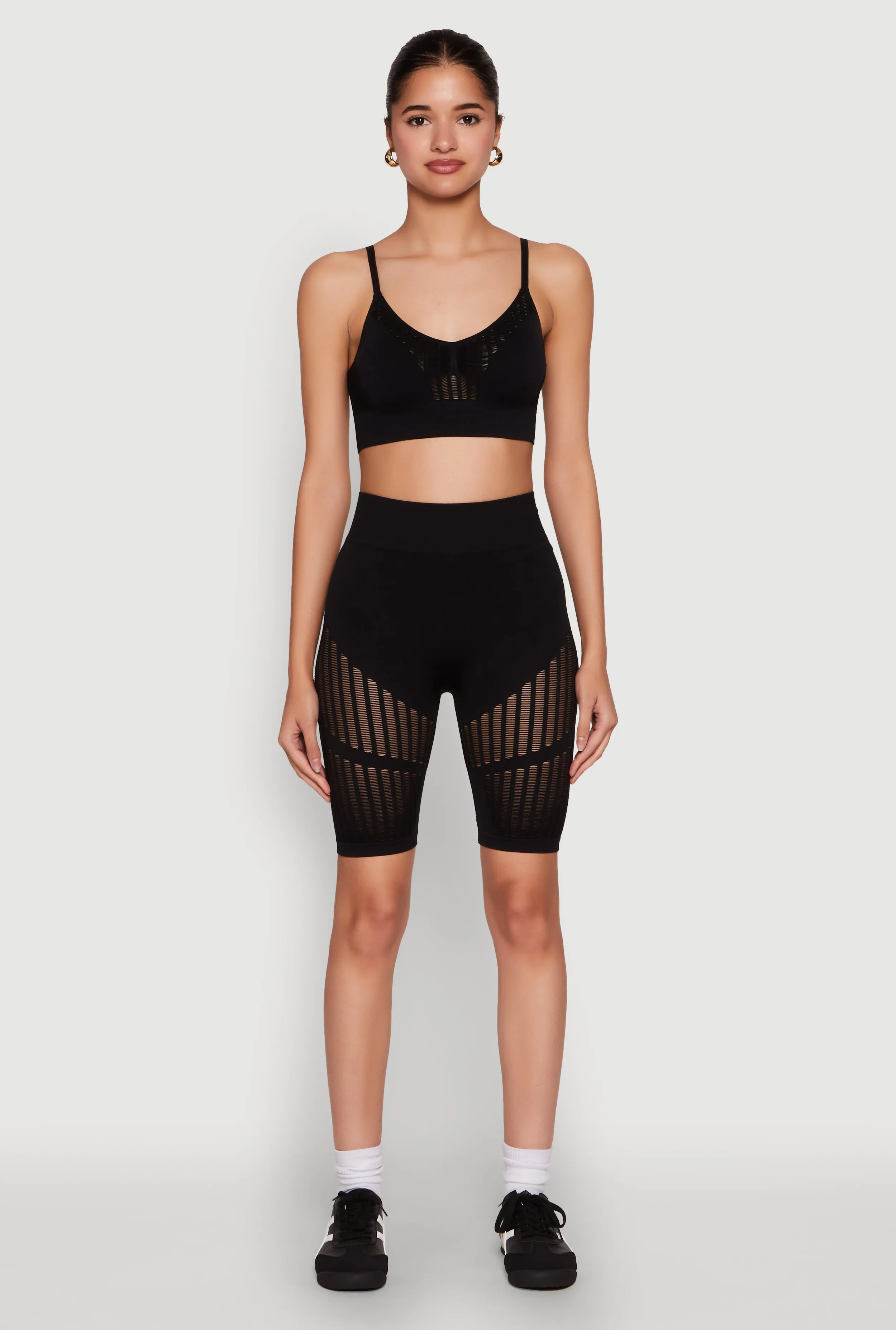 Seamless Laser Cut Cami Crop Top sold by Rainbow product image thumbnail 2
