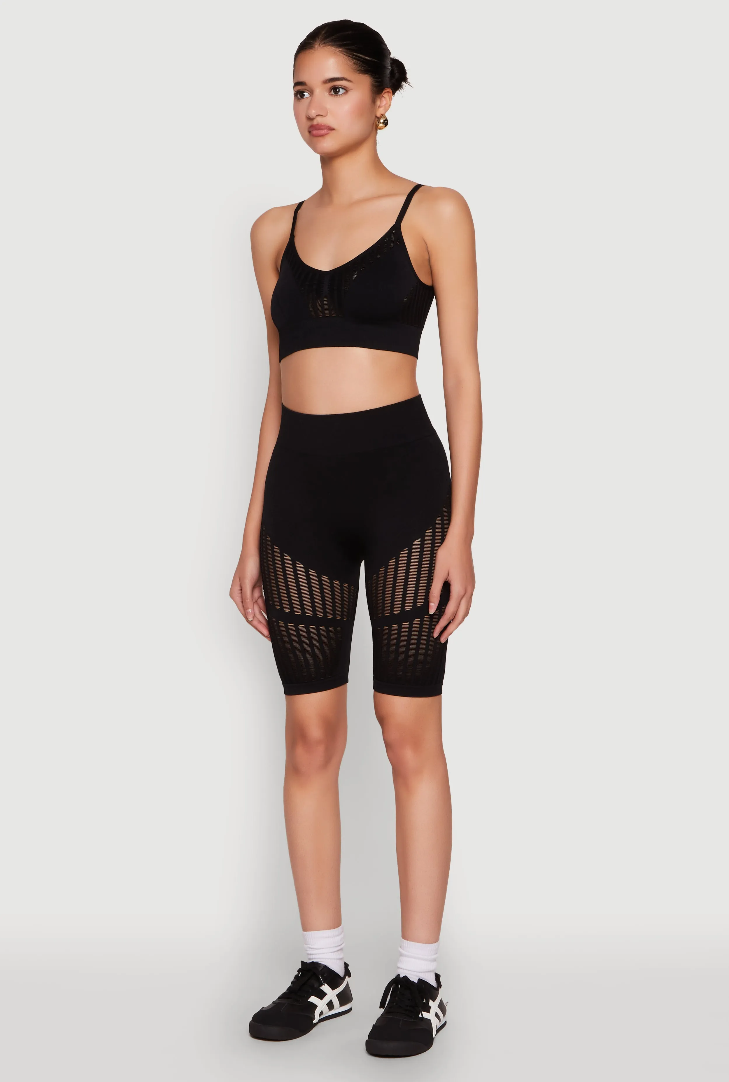 Seamless Laser Cut Cami Crop Top sold by Rainbow product image thumbnail 5