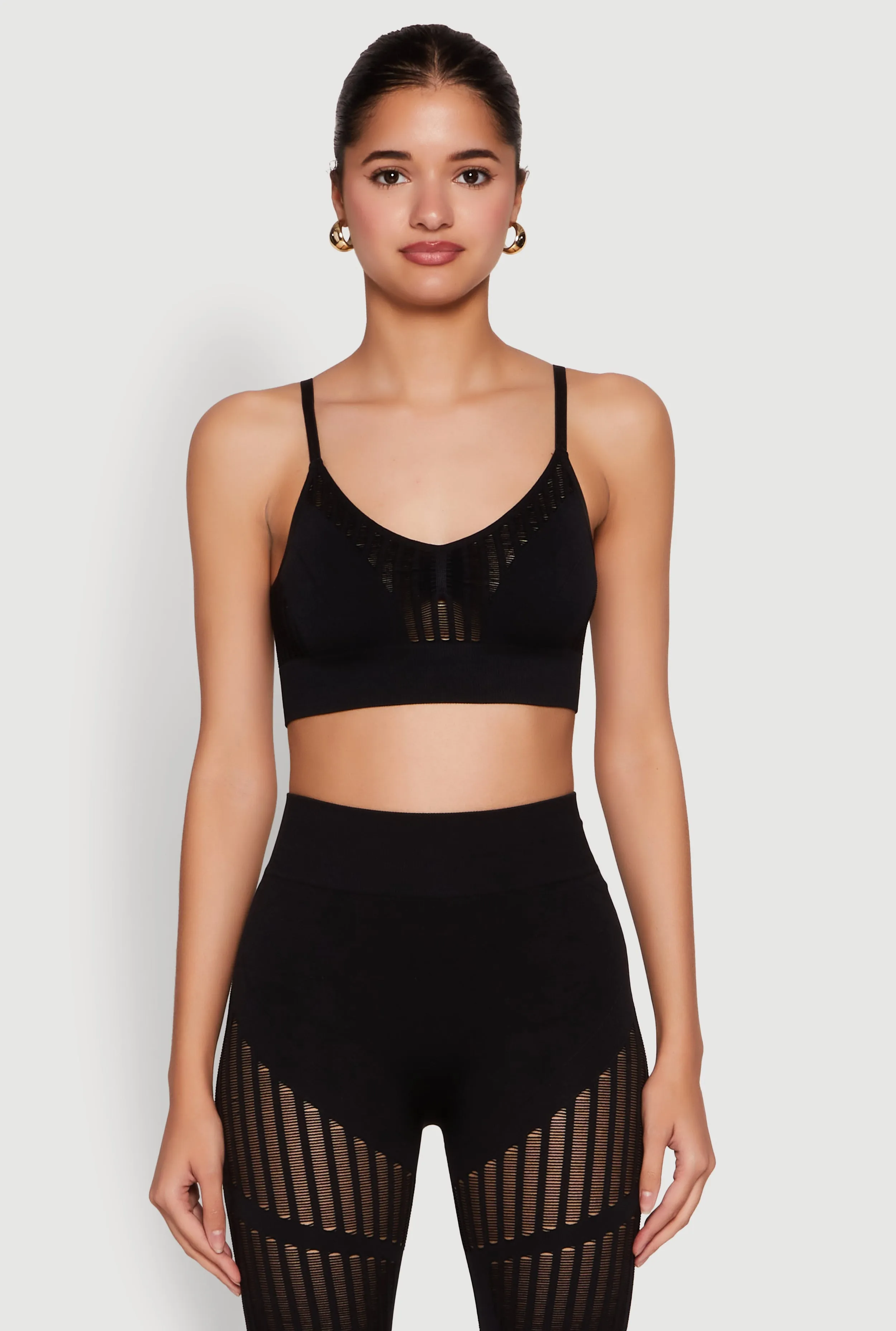 Seamless Laser Cut Cami Crop Top sold by Rainbow