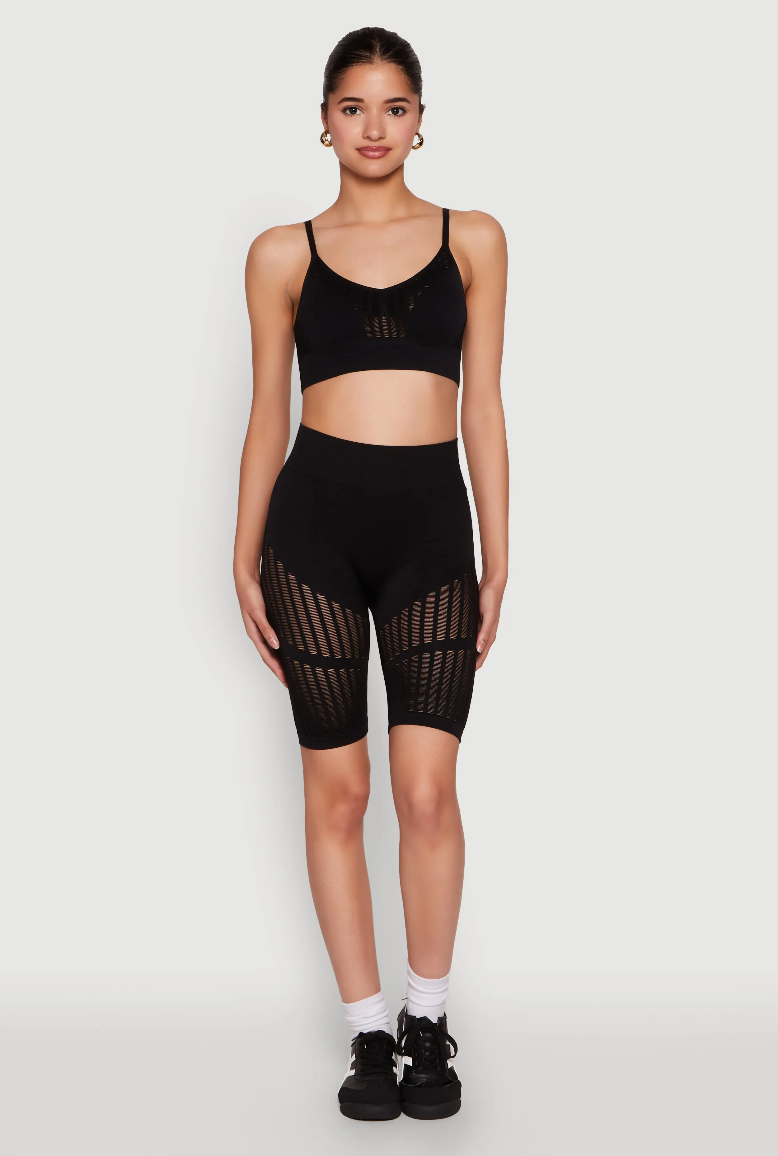 Seamless Laser Cut Cami Crop Top sold by Rainbow product image thumbnail 3