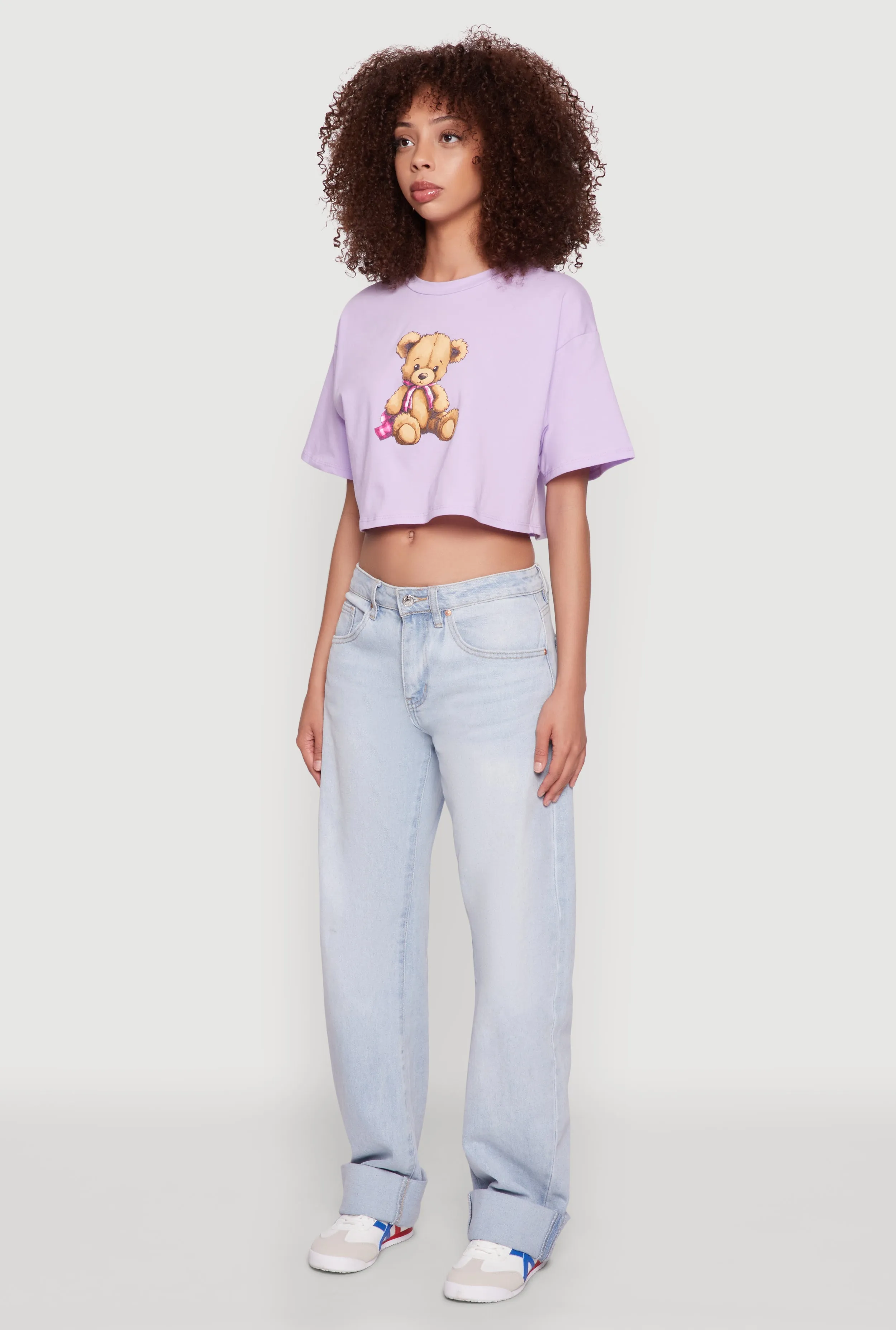 Bear Graphic Cropped Tee sold by Rainbow product image thumbnail 5