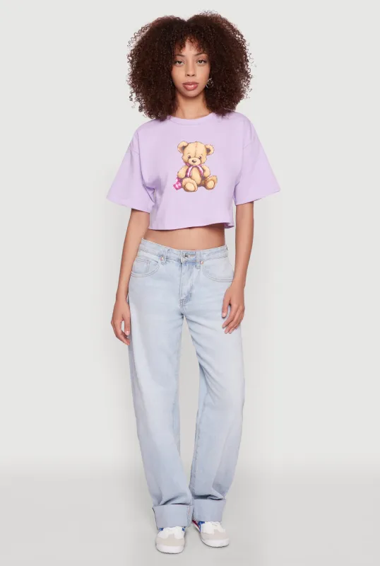 Bear Graphic Cropped Tee sold by Rainbow
