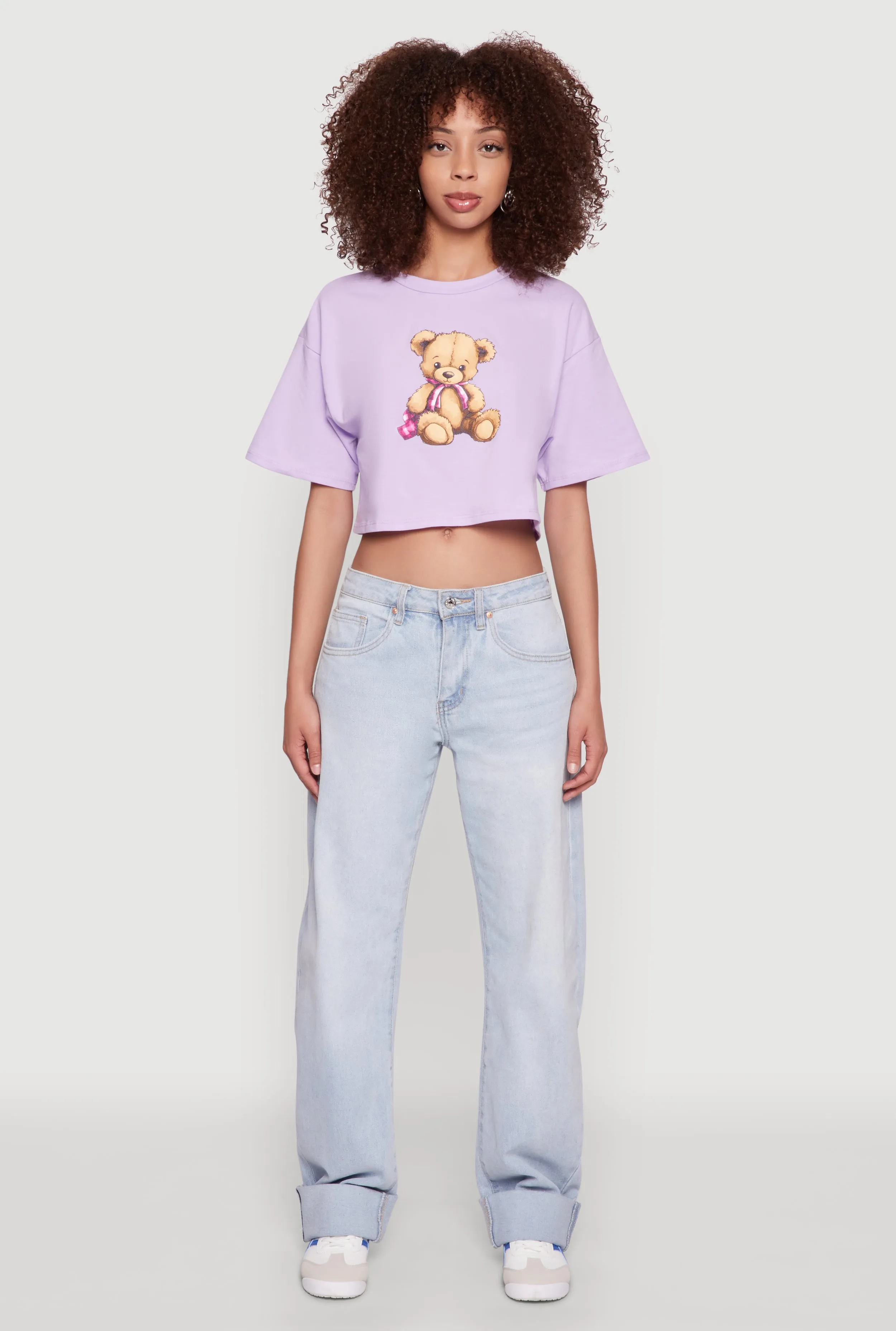 Bear Graphic Cropped Tee sold by Rainbow product image thumbnail 3
