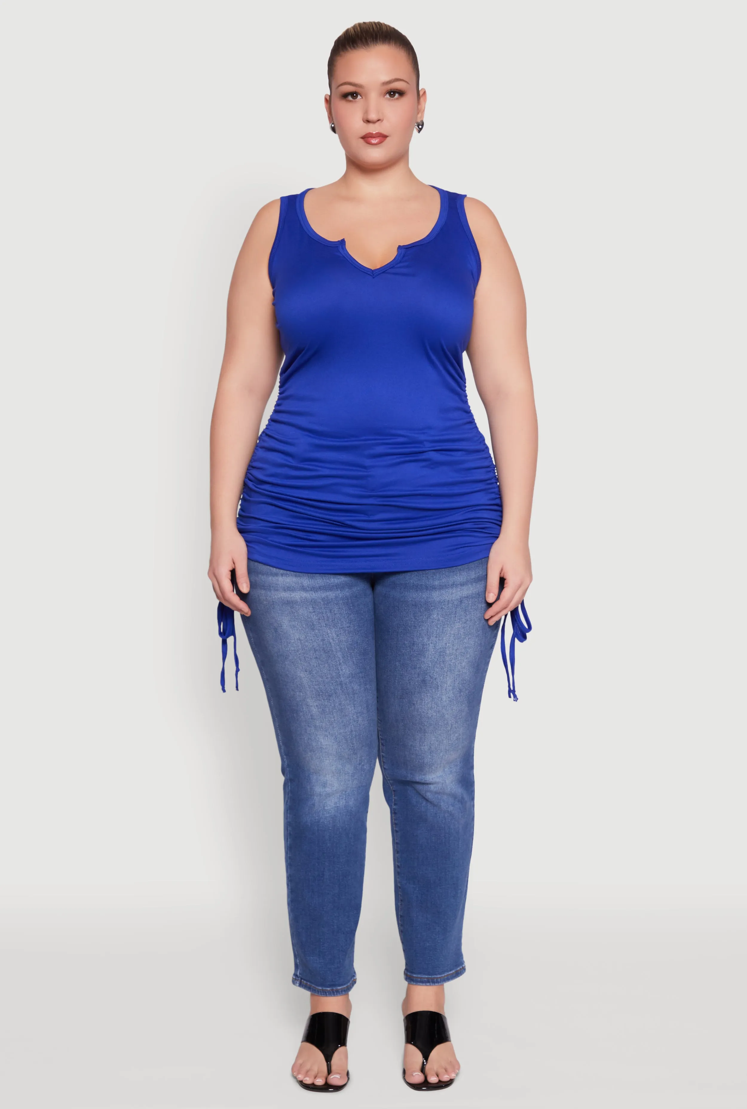 Plus Size Drawstring Side Tank Top sold by Rainbow product image thumbnail 3