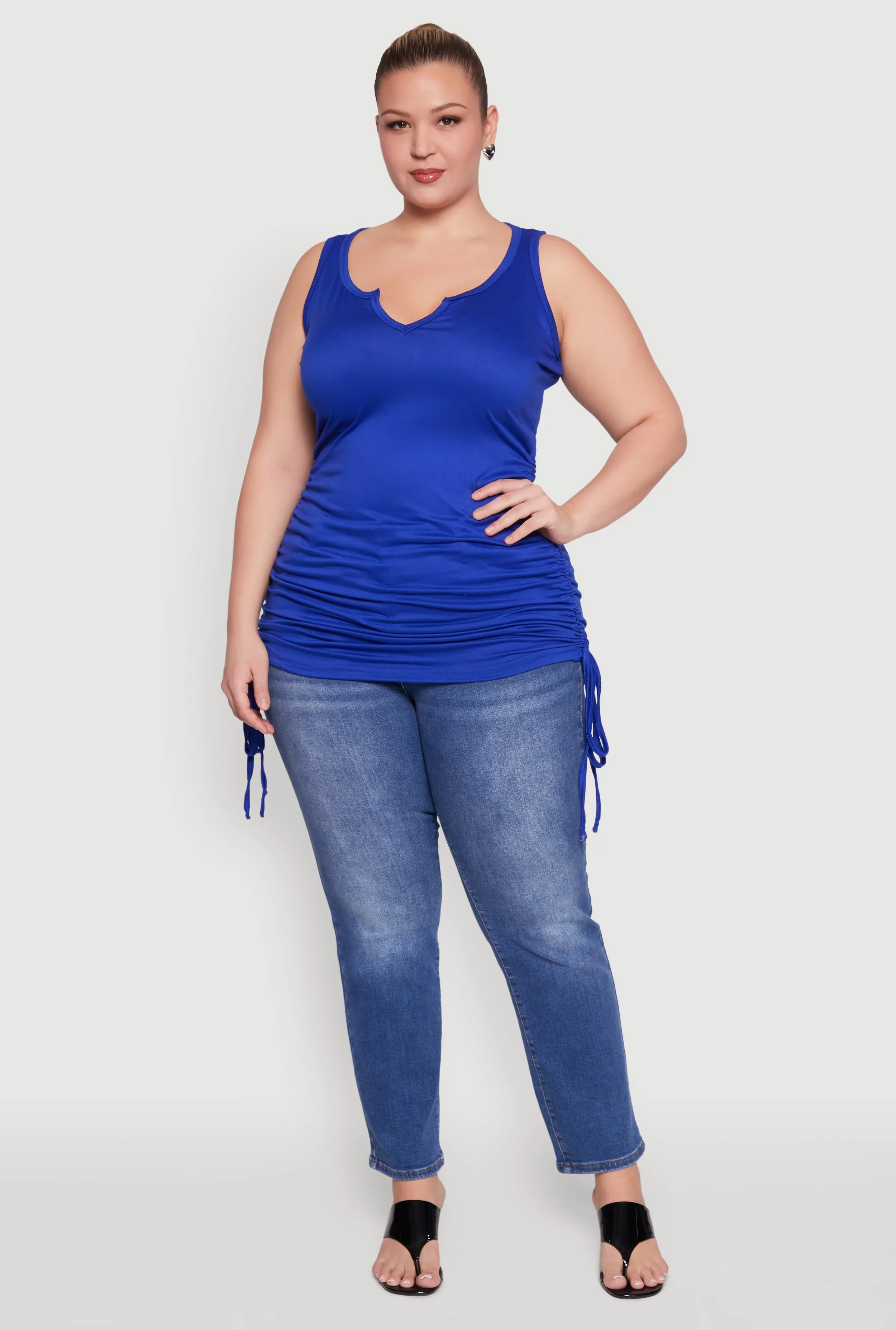 Plus Size Drawstring Side Tank Top sold by Rainbow