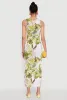 Floral Print Side Slit Tank Midi Dress sold by Rainbow